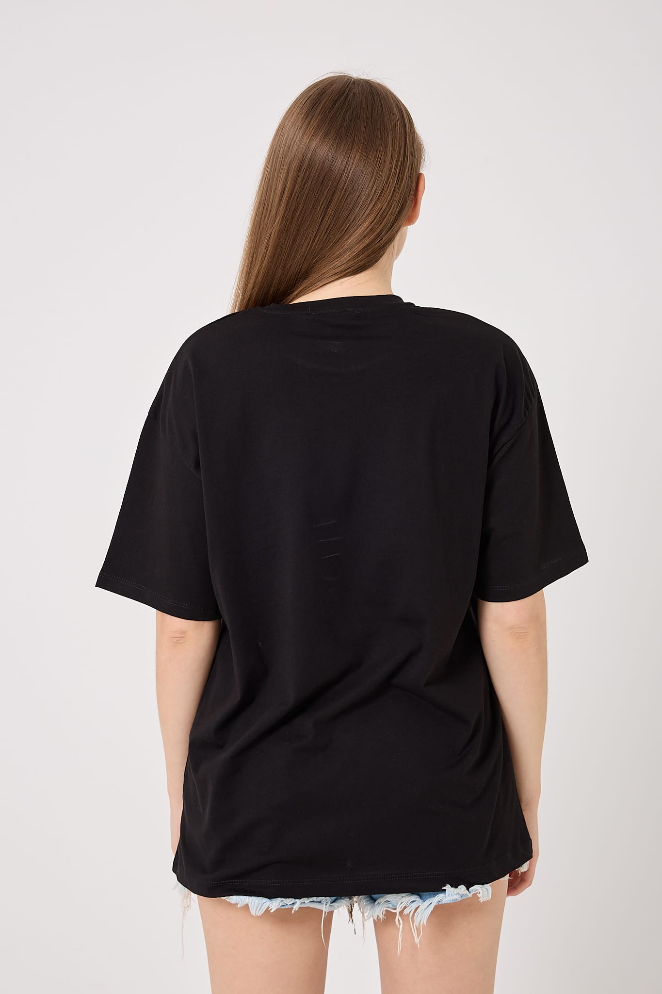 4612 - Oversize Çilek Baskılı T-Shirt