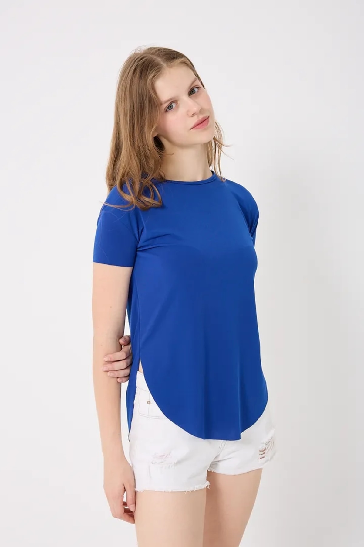 4650-Bisiklet Yaka T-Shirt