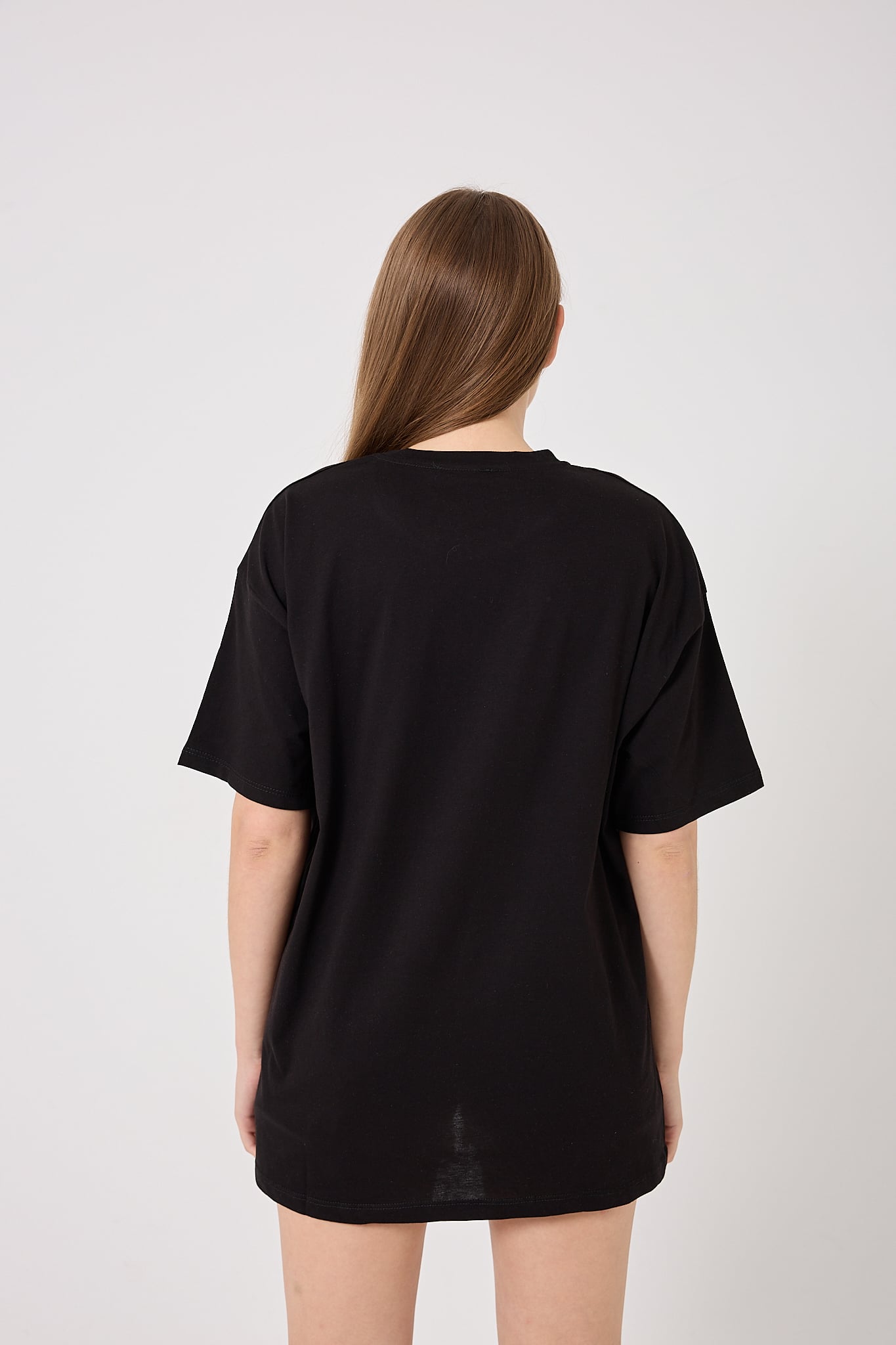 4613 - Oversize LEISURE Yazı Baskılı T-Shirt