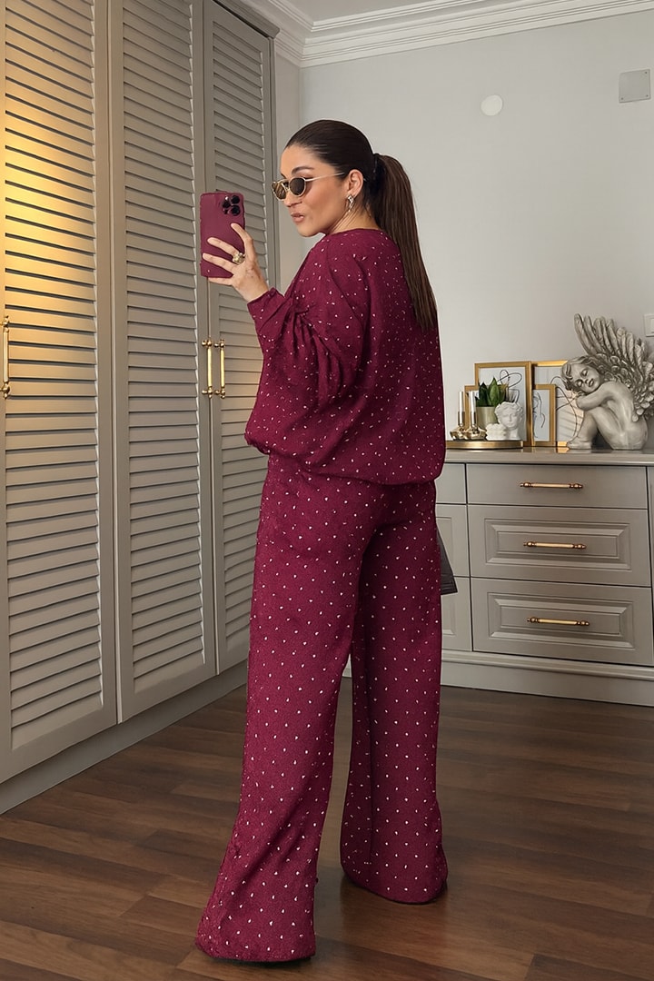 3515 - Tamamı Taşlı Premium Oysho™ Modal Takım