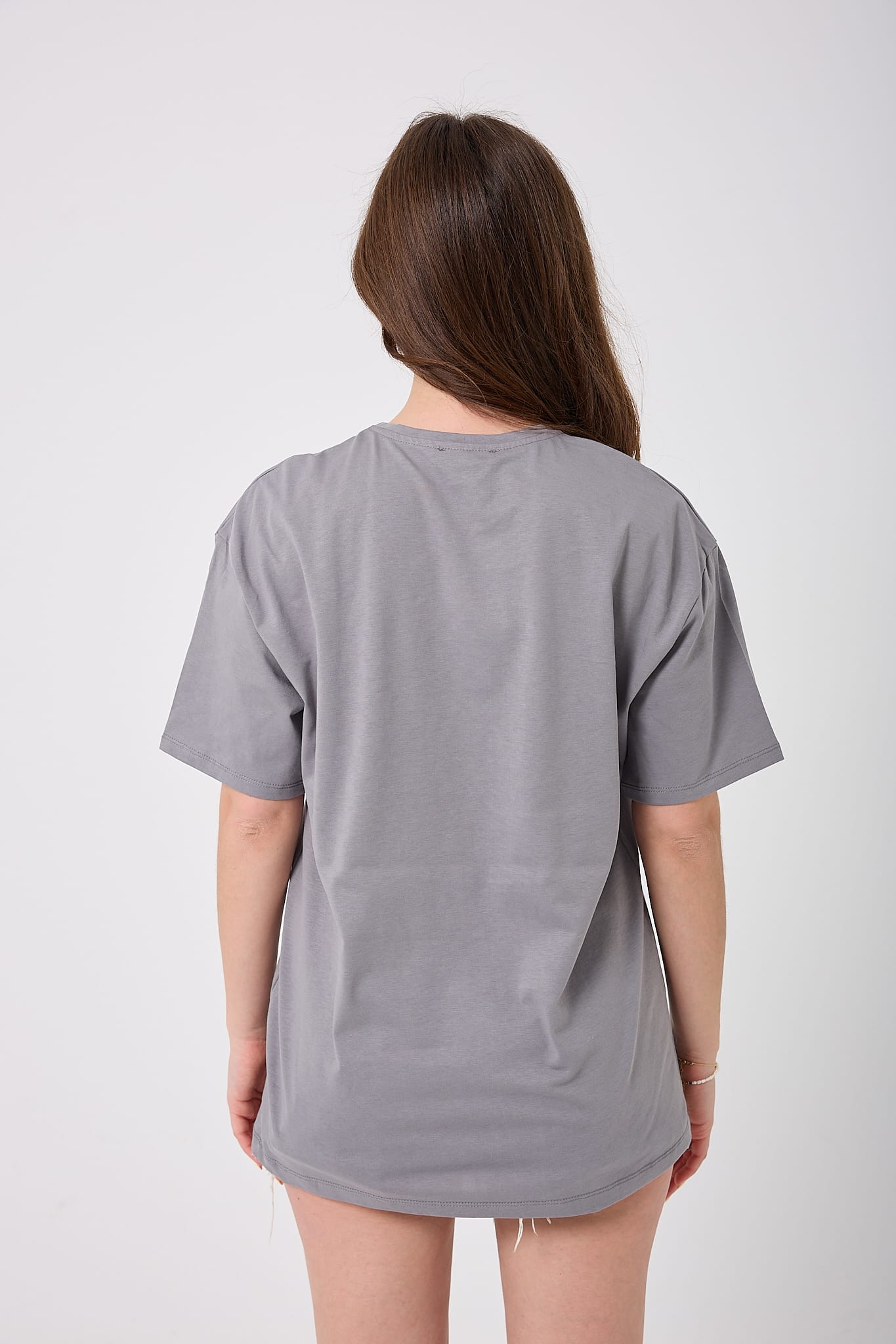 4619 - Oversize LOVE IS THE ANSWER Yazı Baskılı T-Shirt