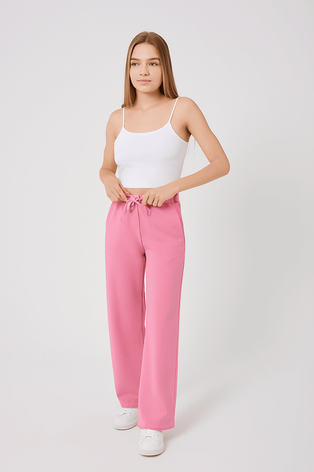 208-Oysho Klasik Palazzo Alt Eşofman - Pembe