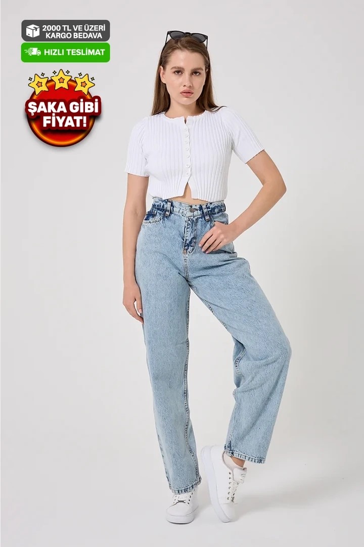 4606 - Palazzo Denim Pantolon