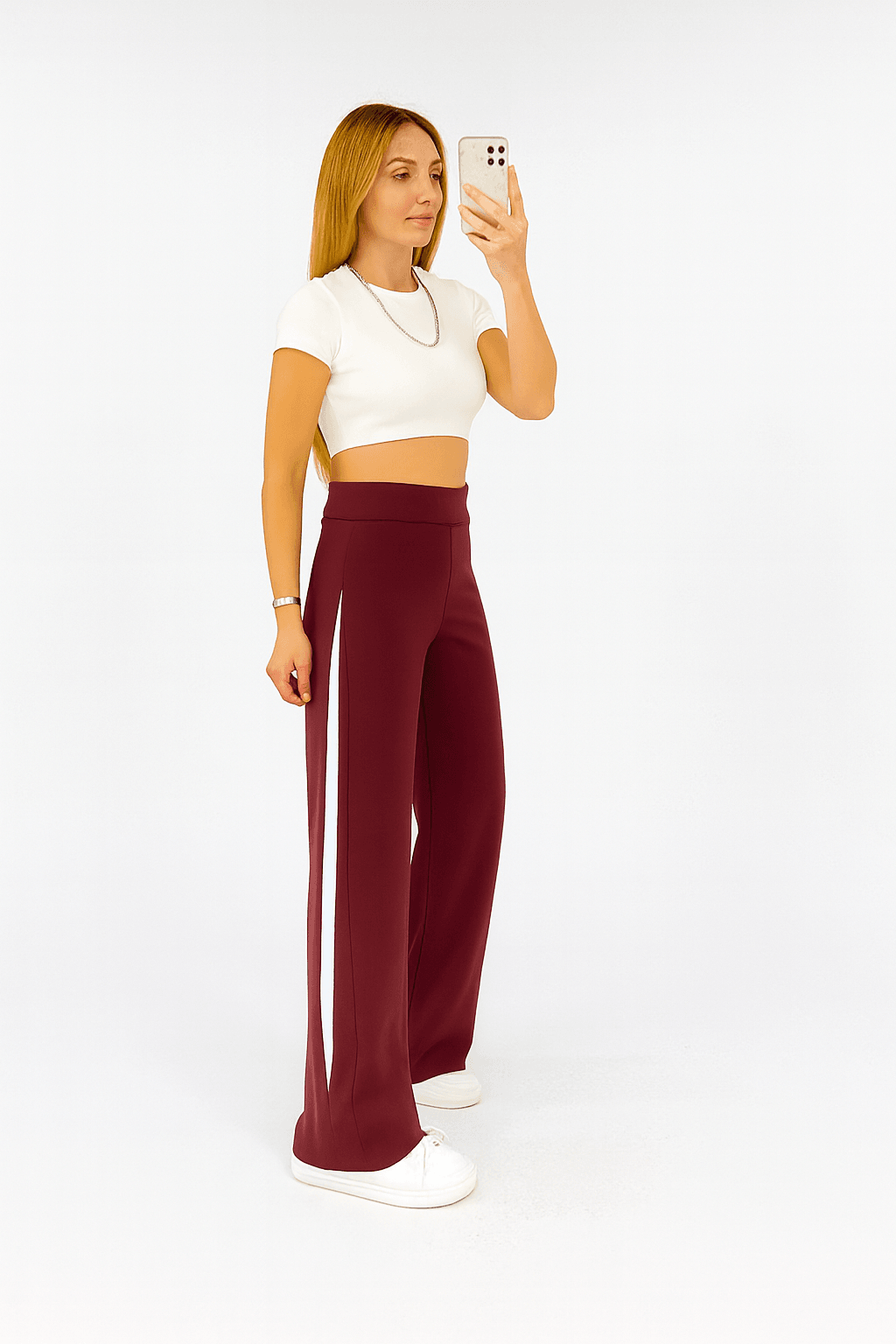 2502 - Fleto Garnili Oysho Plazzo Pantolon - Bordo