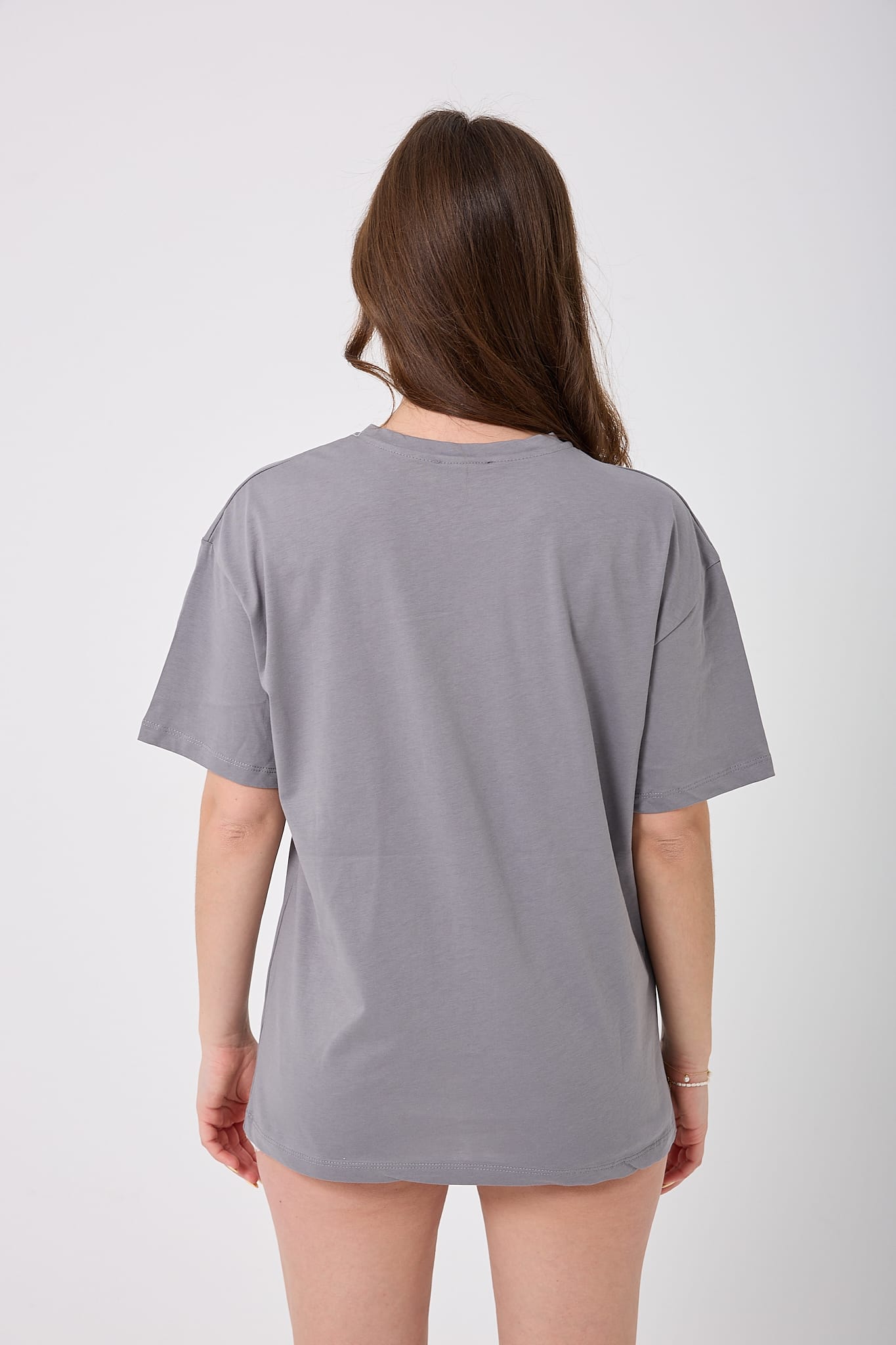 4618 - Oversize TAŞLI KALP Baskılı T-Shirt