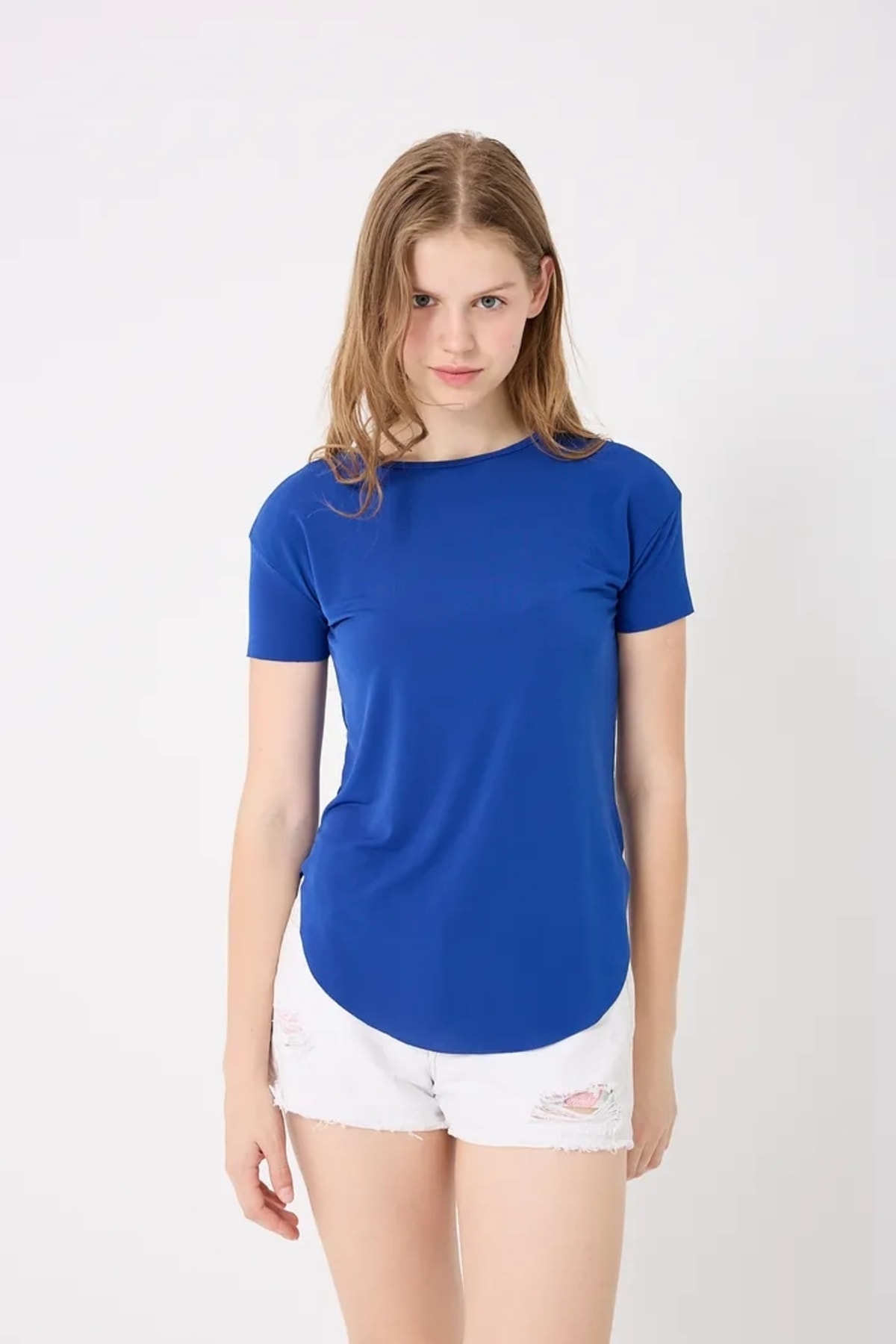 4650-Bisiklet Yaka T-Shirt