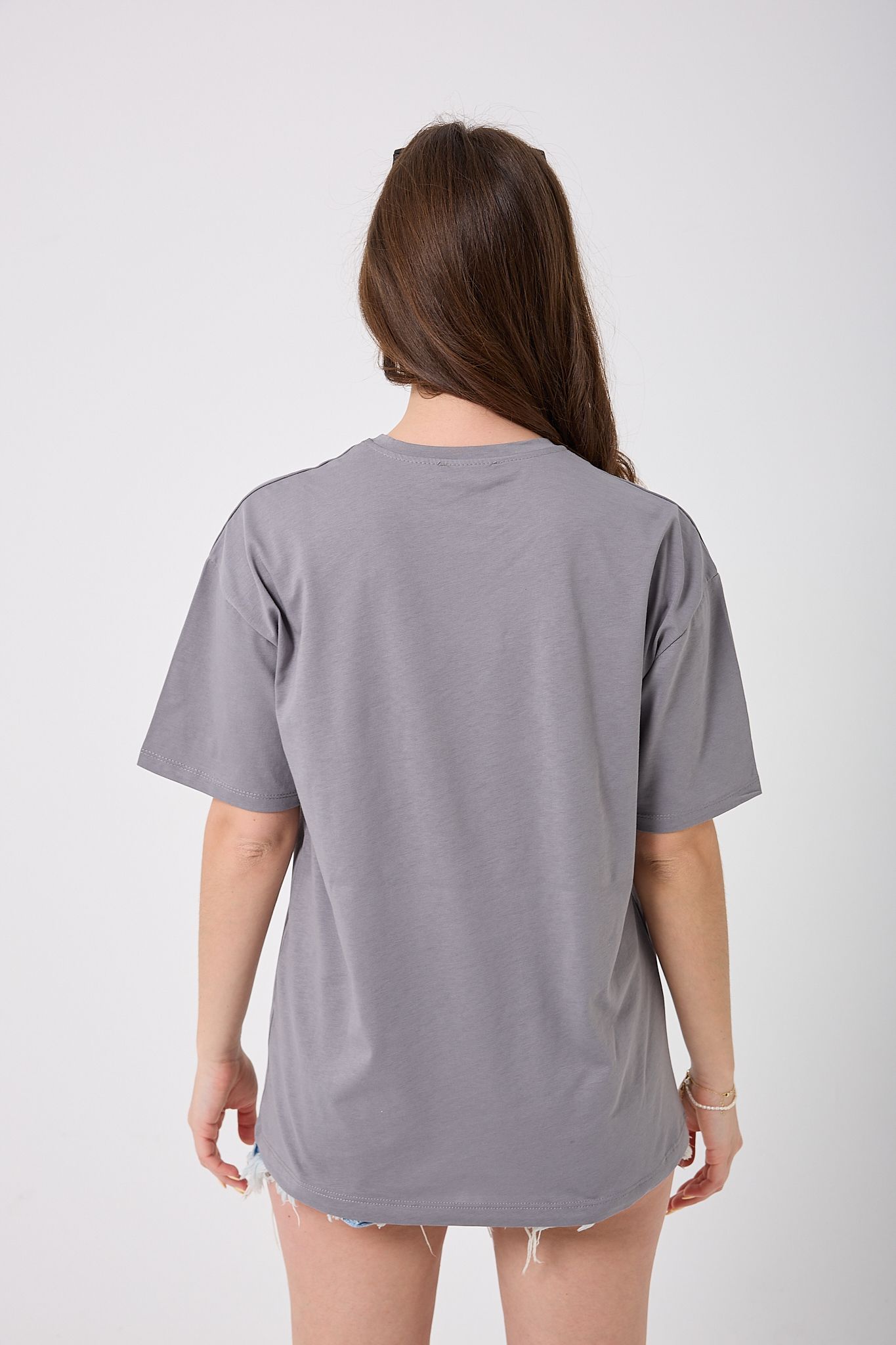 4622 - Oversize Love&Trust Yazı Baskılı T-Shirt