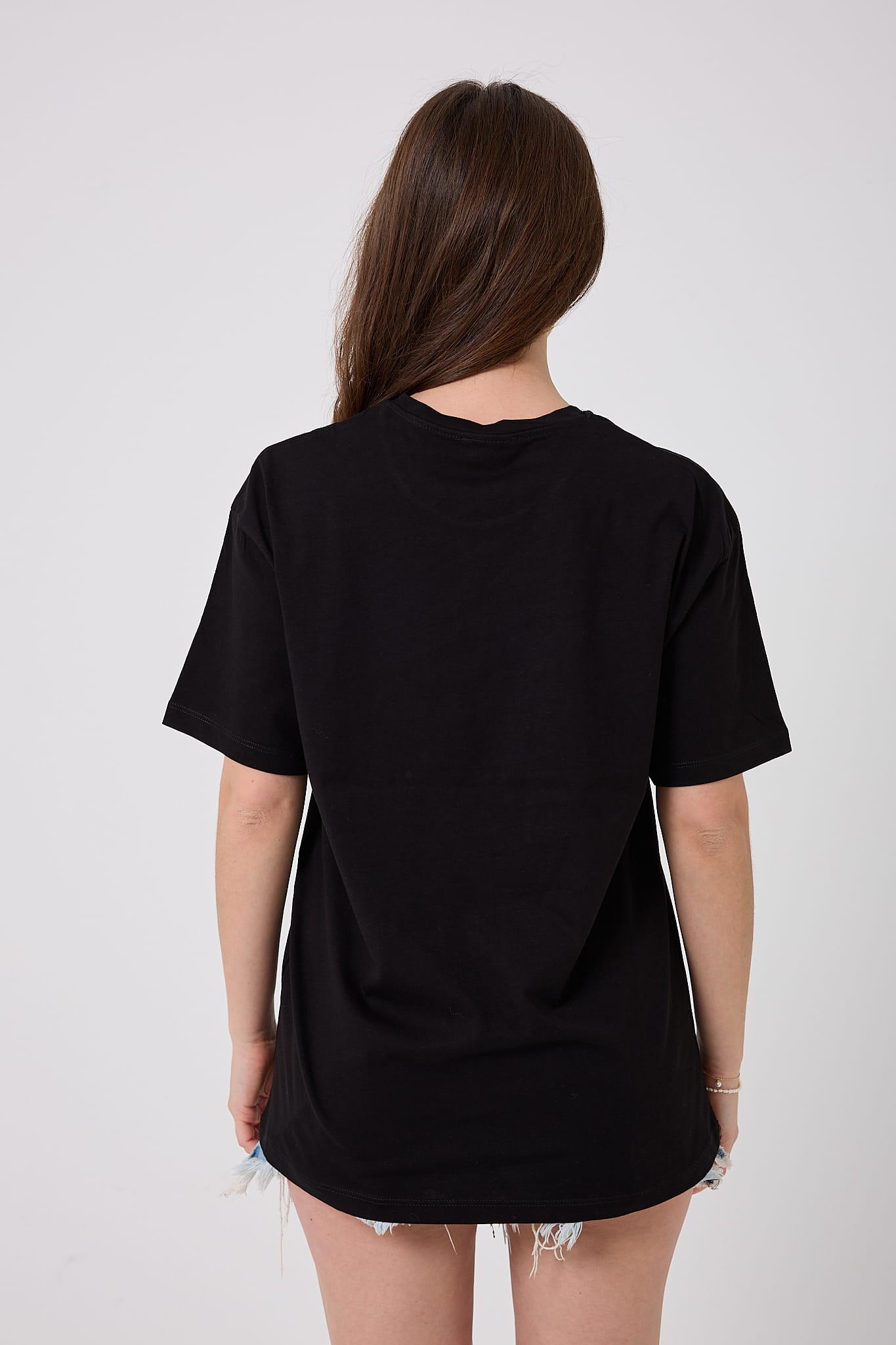4615-Oversize Le Coeur Yazı Baskılı T-Shirt