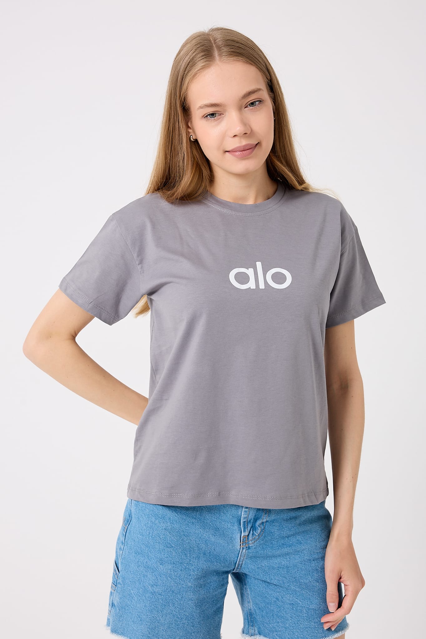 4621 - Alo Yazı Baskılı T-Shirt