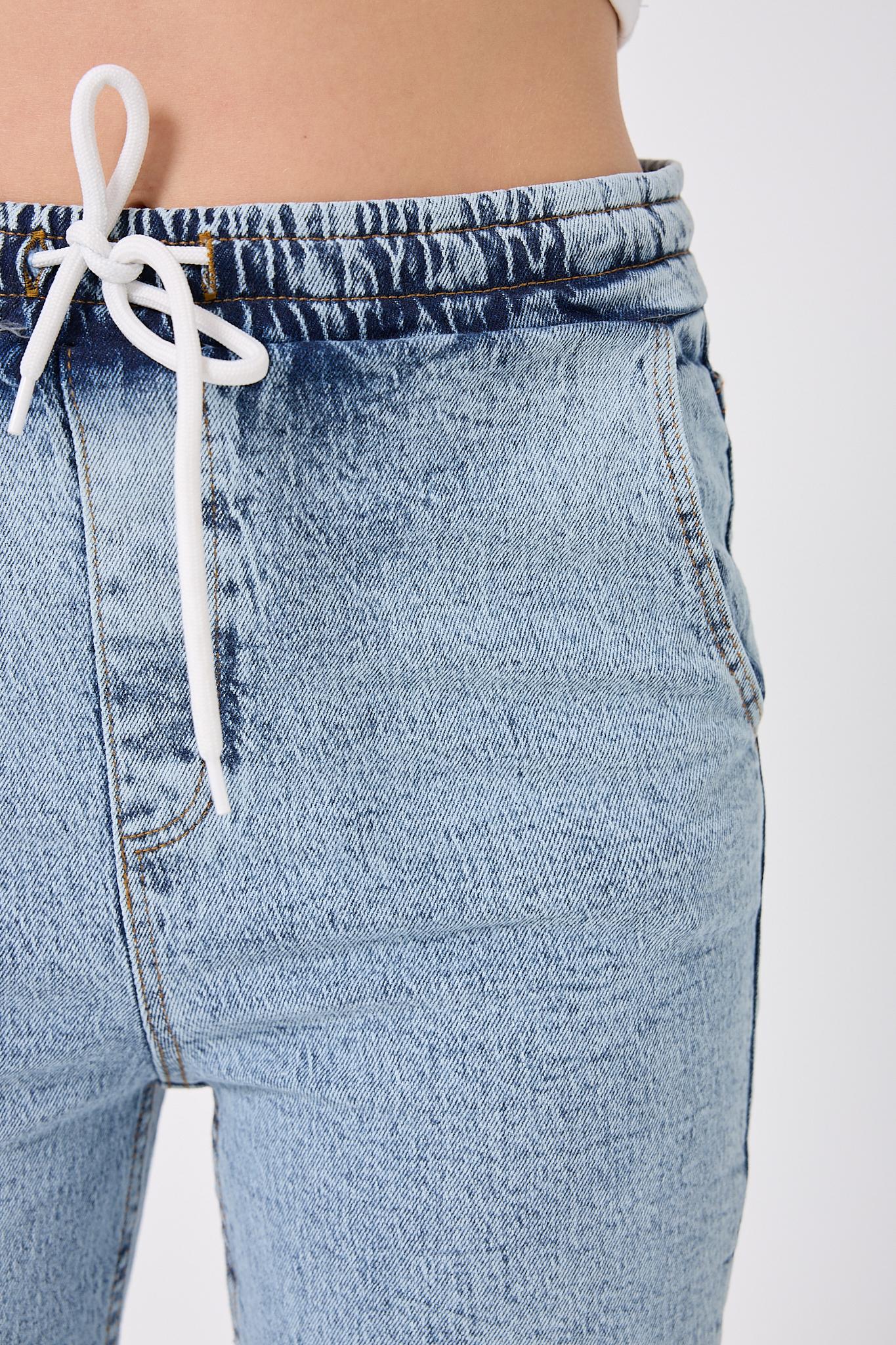 4653-Beli Lastikli Palazzo Kot Pantolon