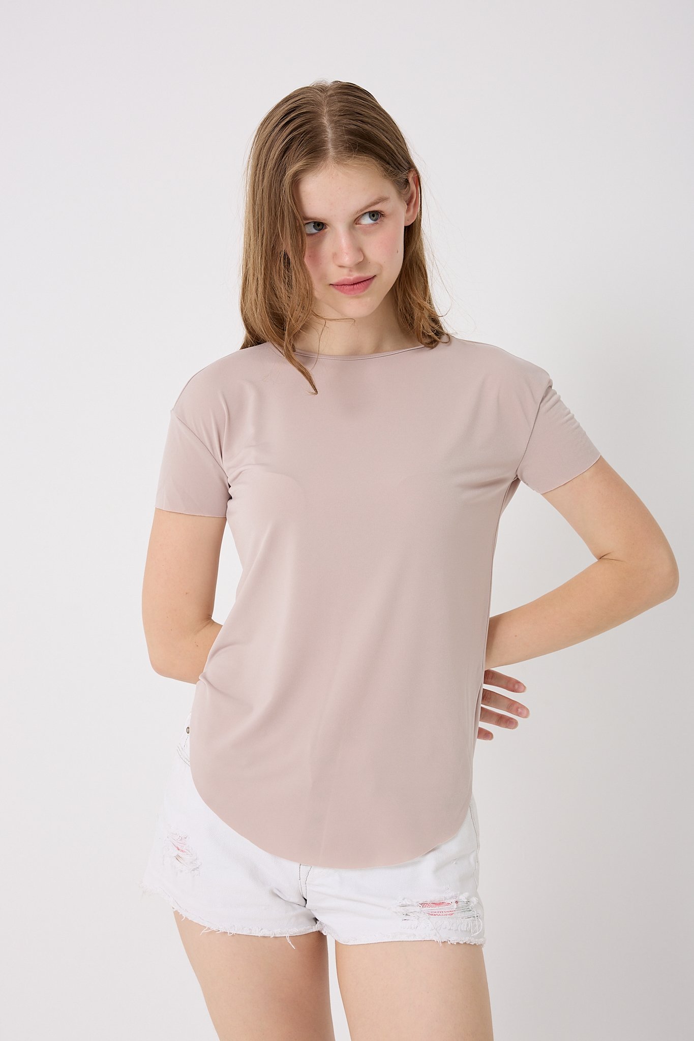 4650-Oysho Bisiklet Yaka T-Shirt