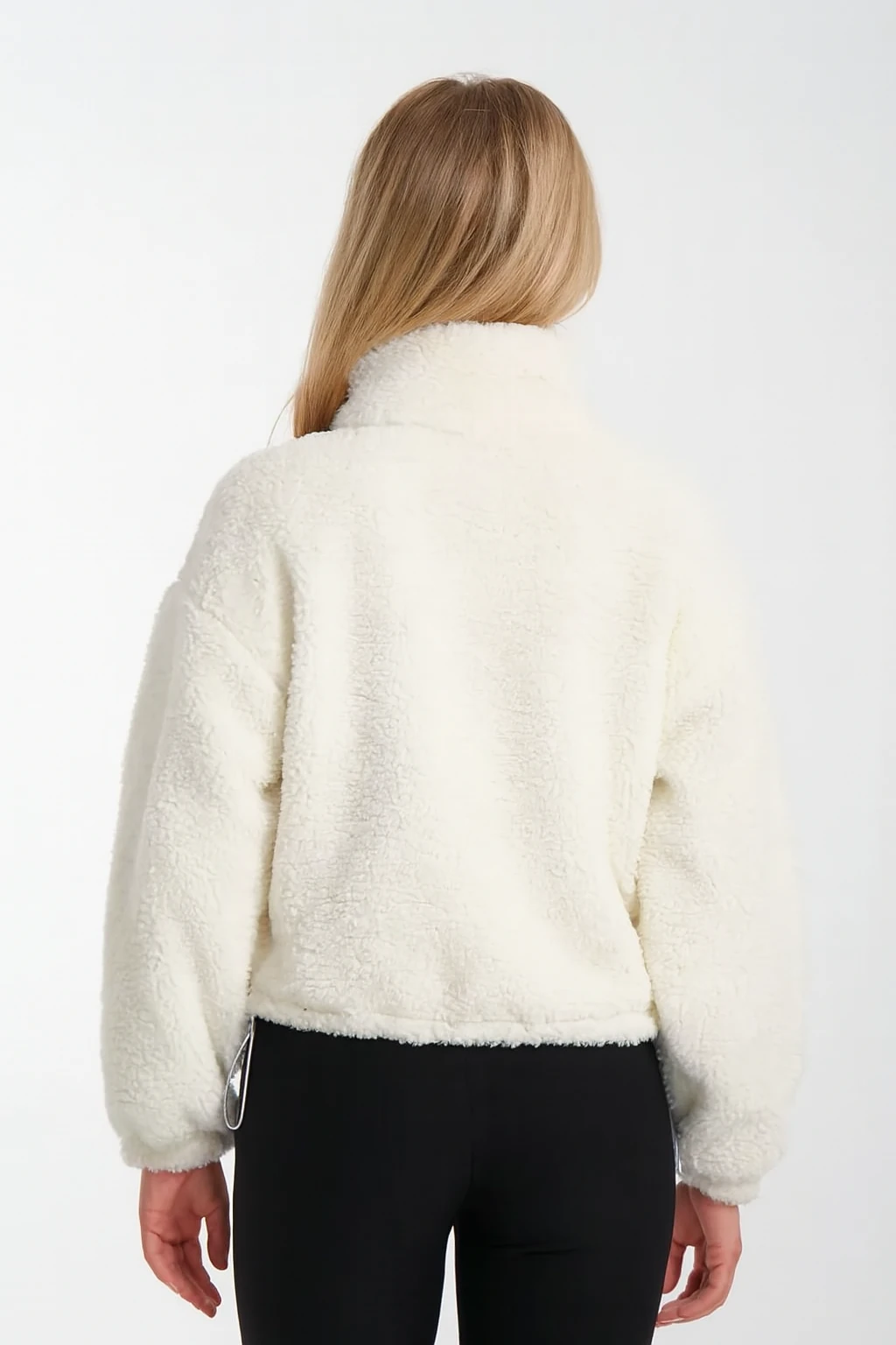 1029-Dik Yakalı Basic Peluş Mont