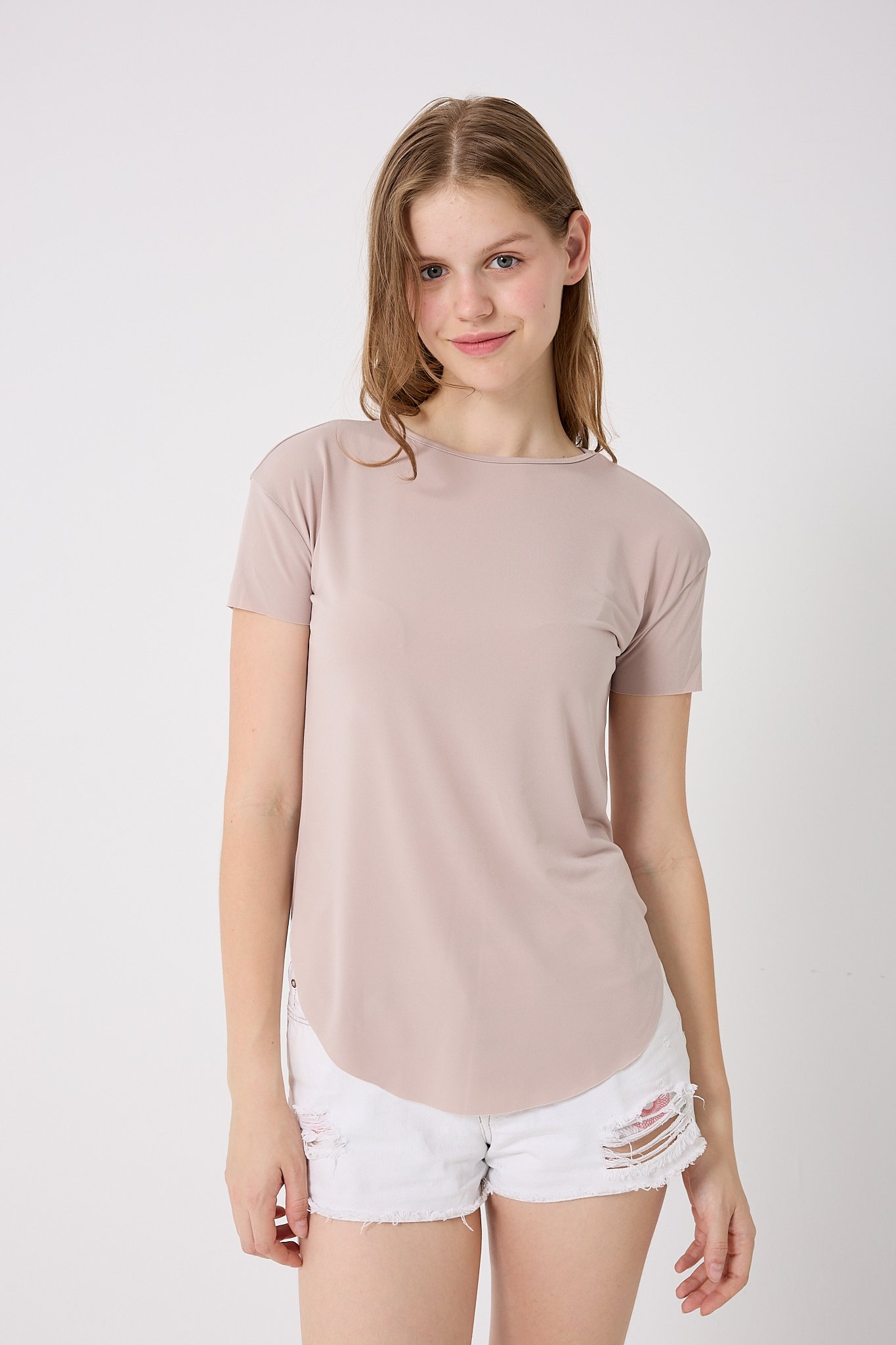 4650-Oysho Bisiklet Yaka T-Shirt