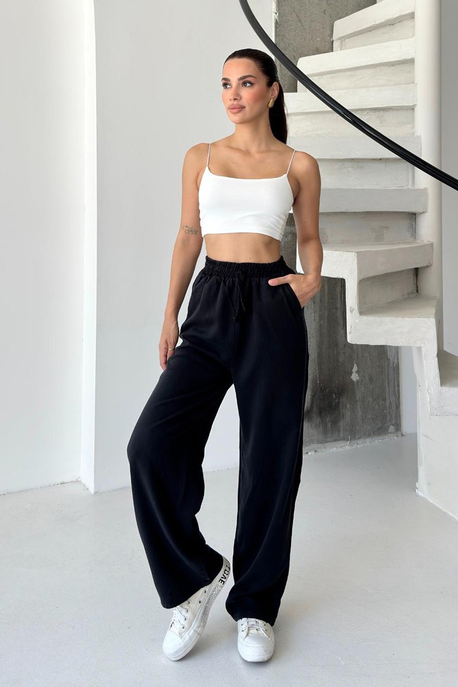 4655-Premium Keten Pantolon