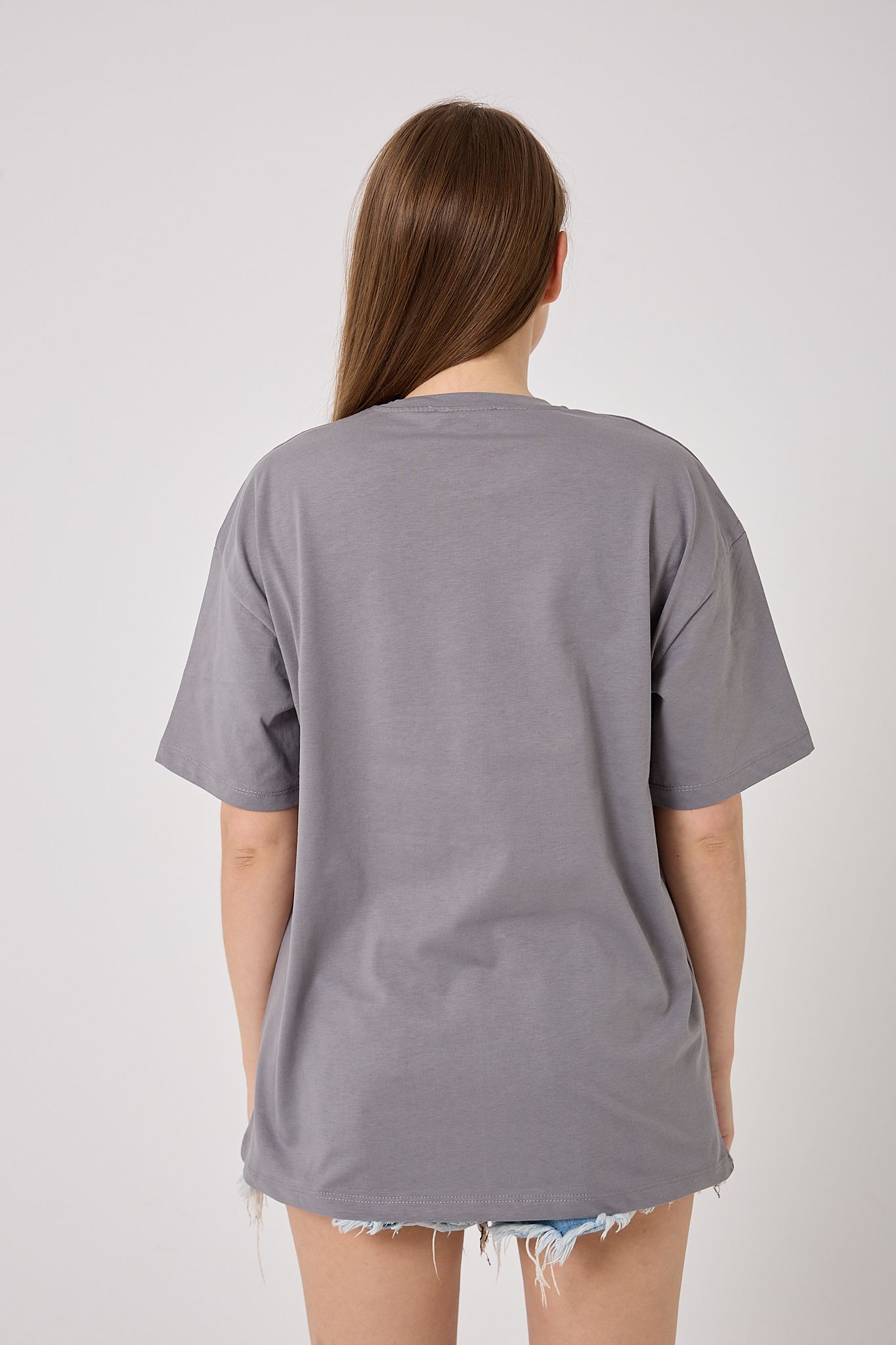 4614-Oversize DREAMER ART GALLERY Yazı Baskılı T-Shirt