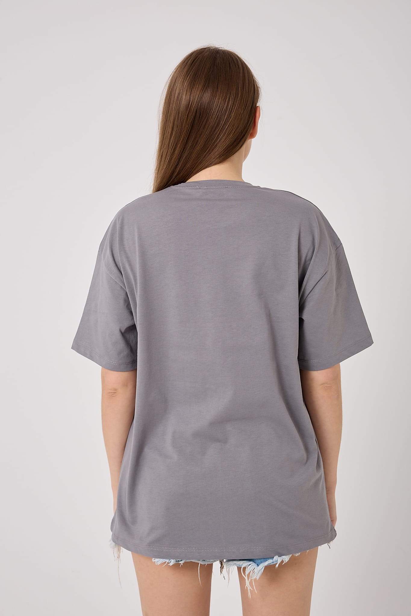 4614-Oversize DREAMER ART GALLERY Yazı Baskılı T-Shirt