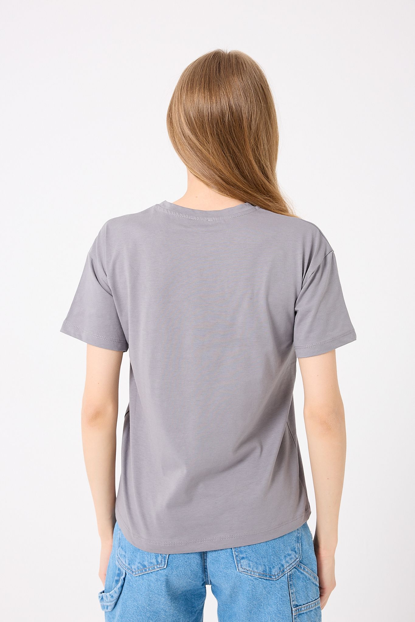 4621 - Oversize Alo Yazı Baskılı T-Shirt