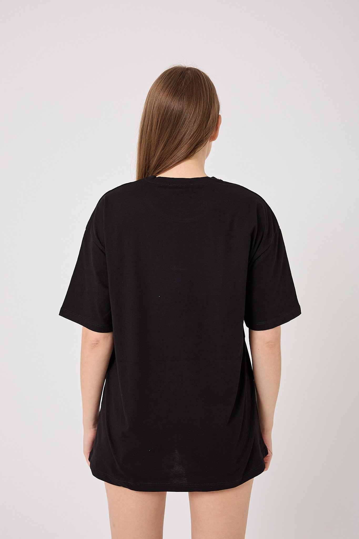 4611 - Oversize Kiraz Baskılı T-Shirt