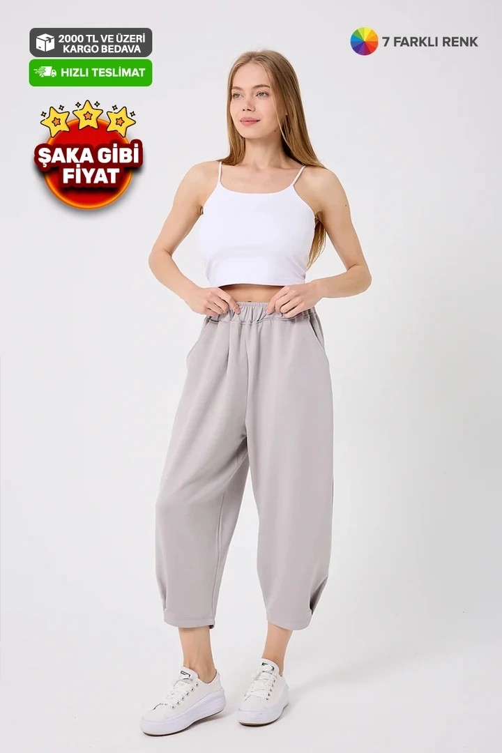 2426-Şalvar Kesim Paçası Pileli Alt Eşofman
