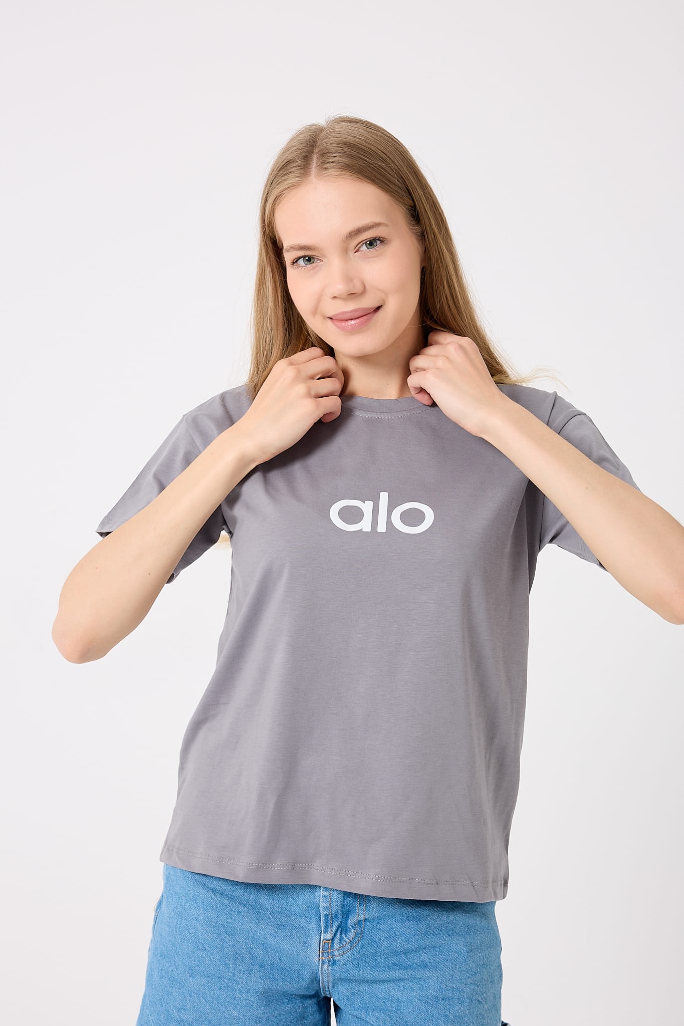 4621 - Alo Yazı Baskılı T-Shirt
