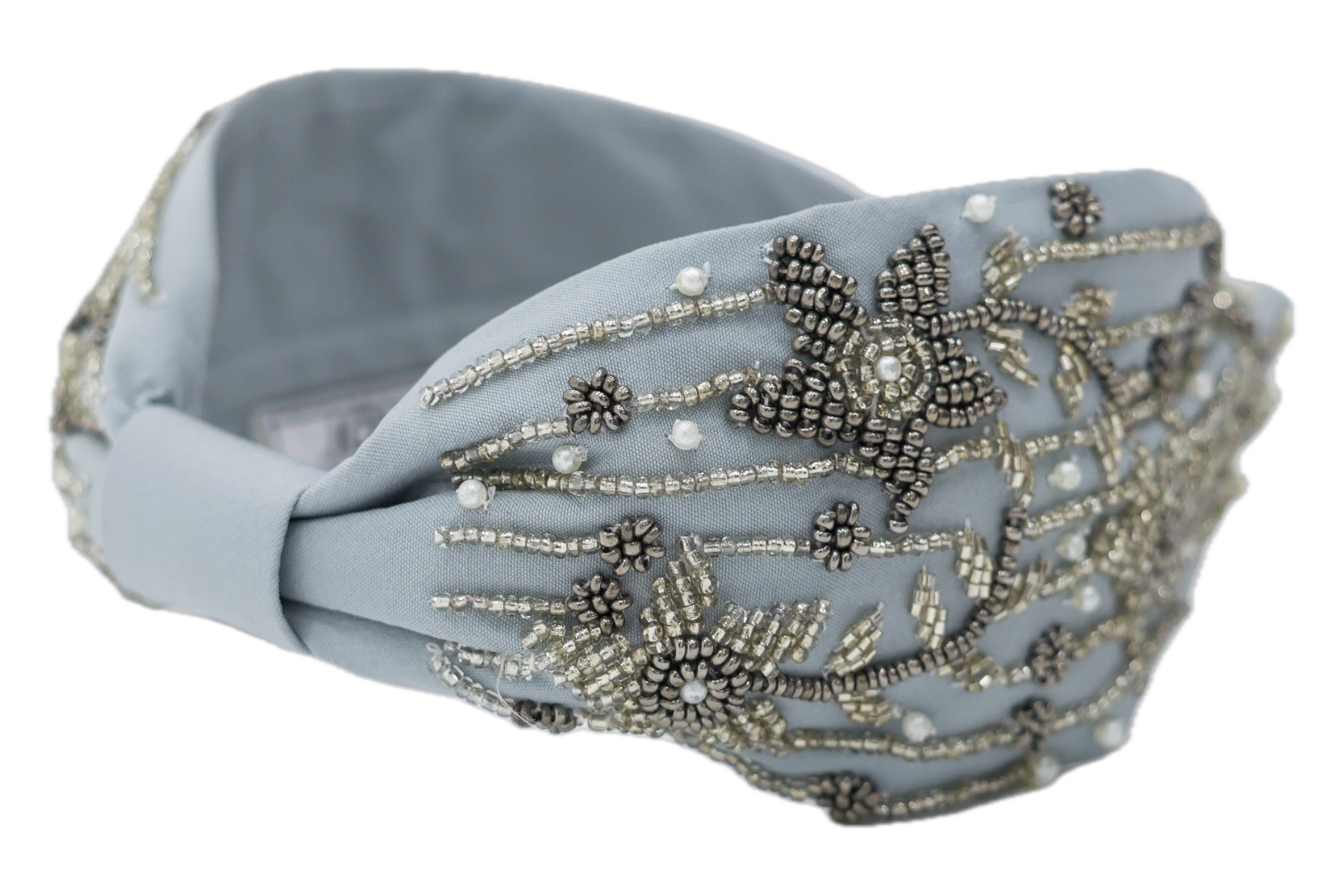 Agata Bead Embroidered Women Headband