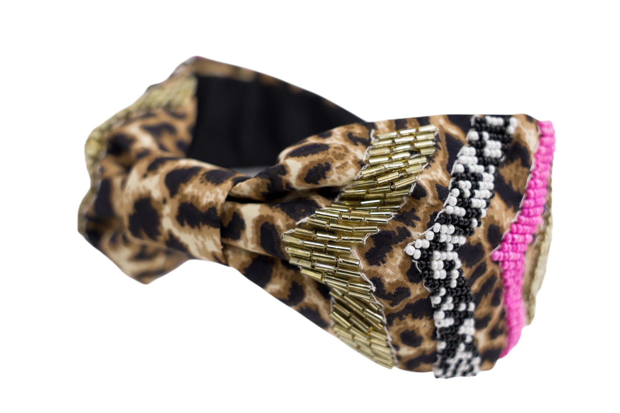 Agata Bead Embroidered Women Headband