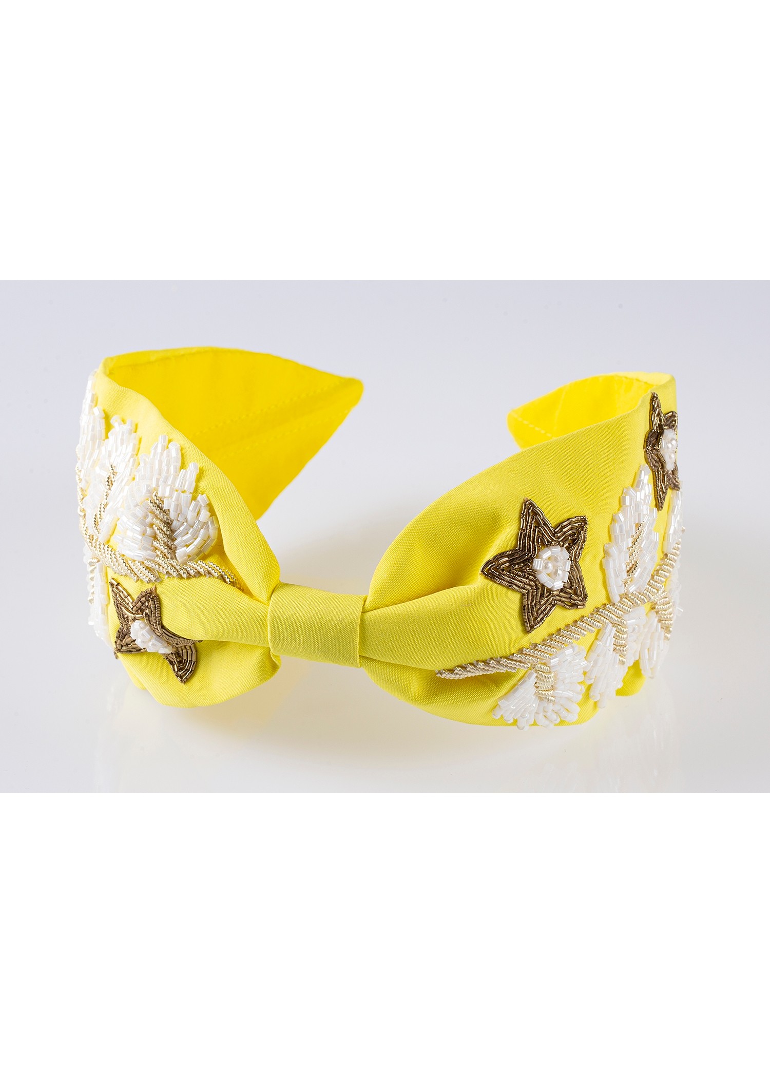 Allure Yellow Boncuk İşlemeli Kadın Taç