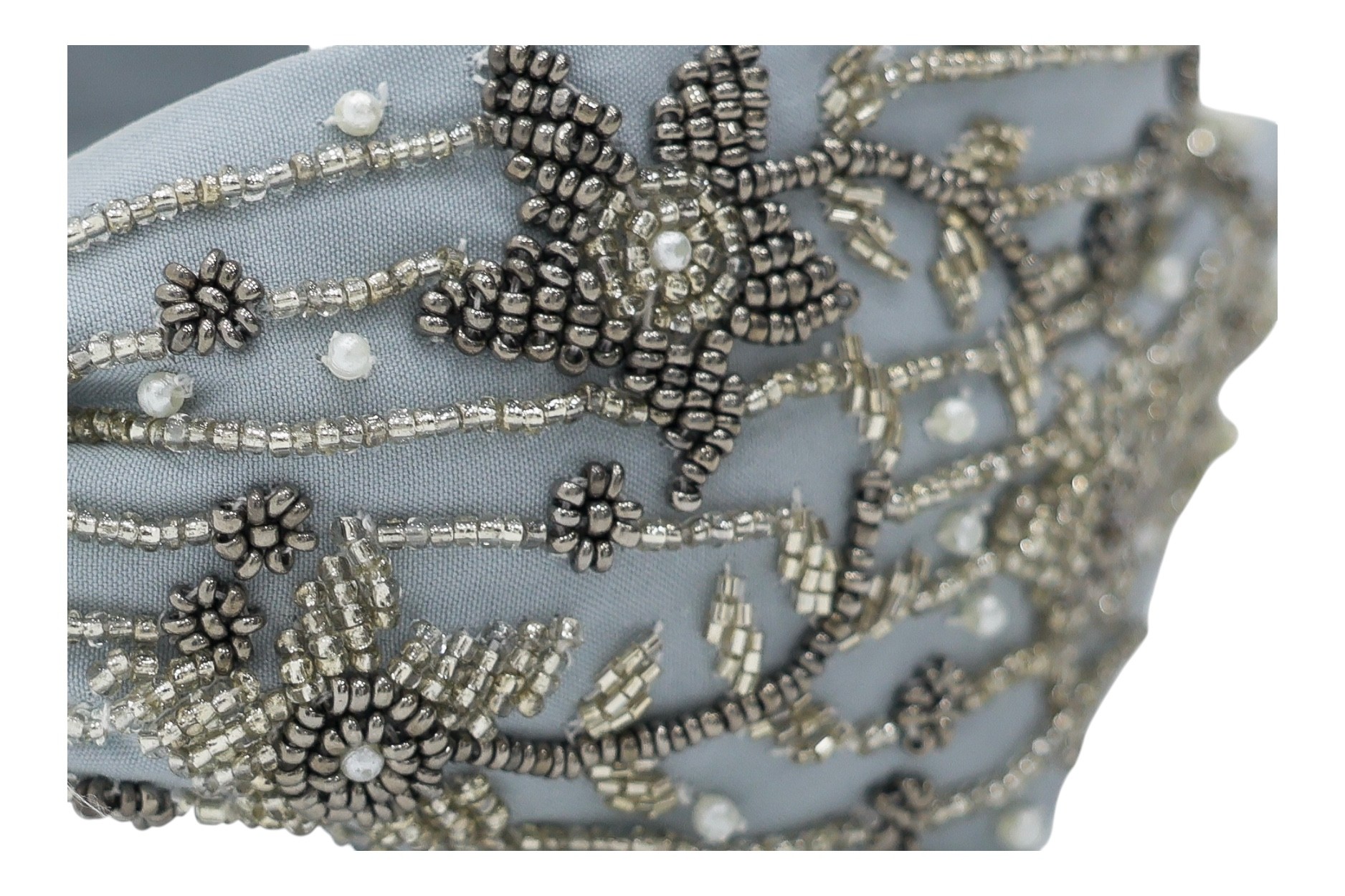 Agata Bead Embroidered Women Headband