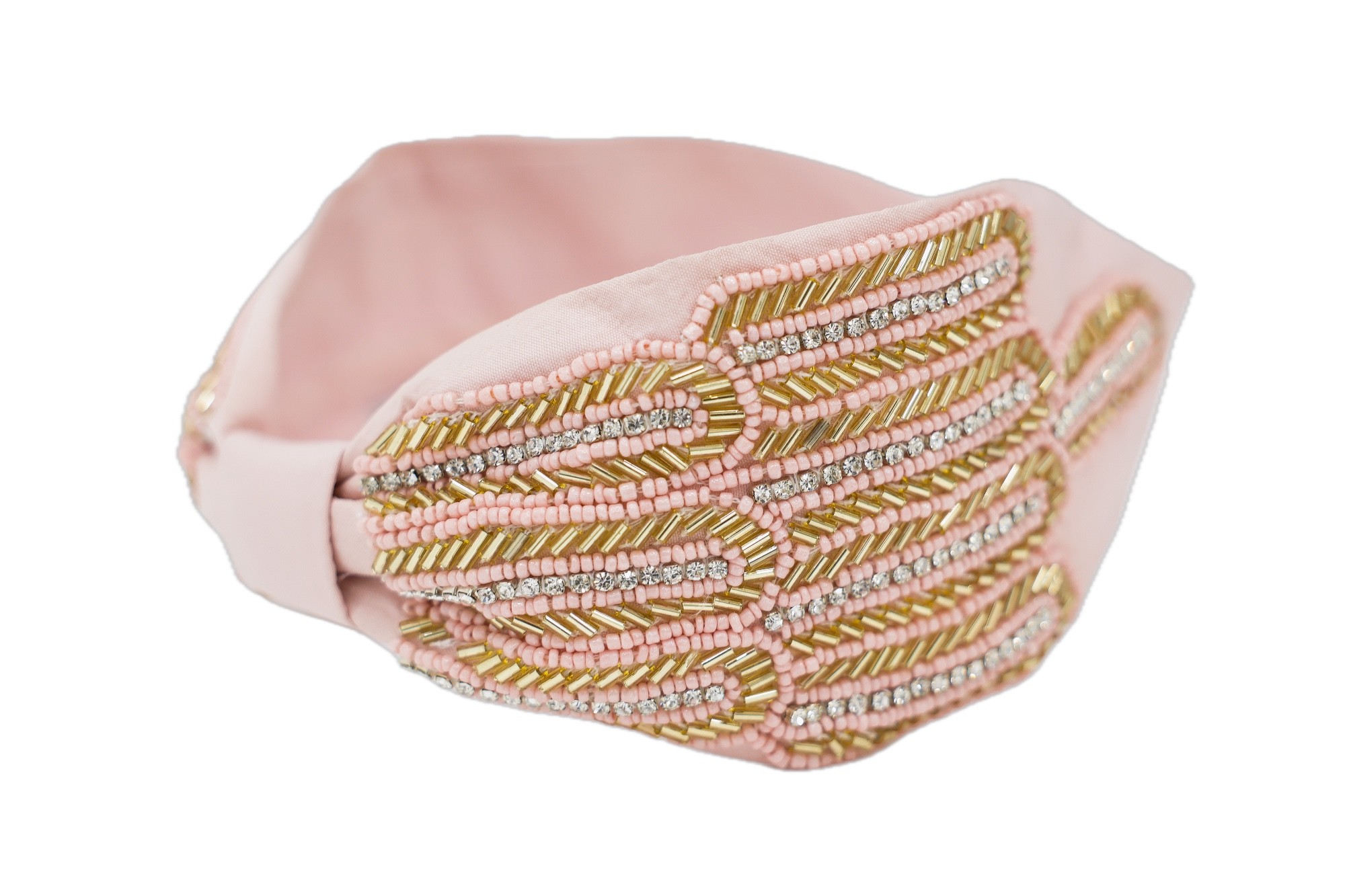 Agata Bead Embroidered Women Headband