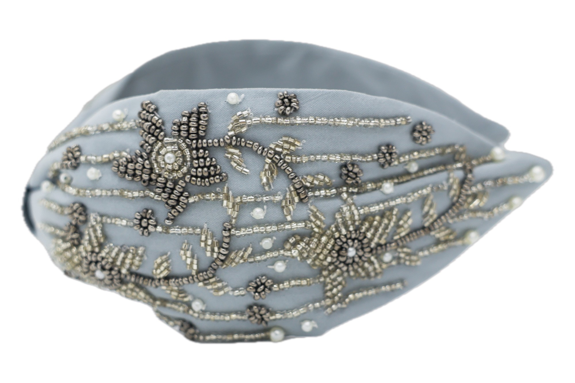 Agata Bead Embroidered Women Headband