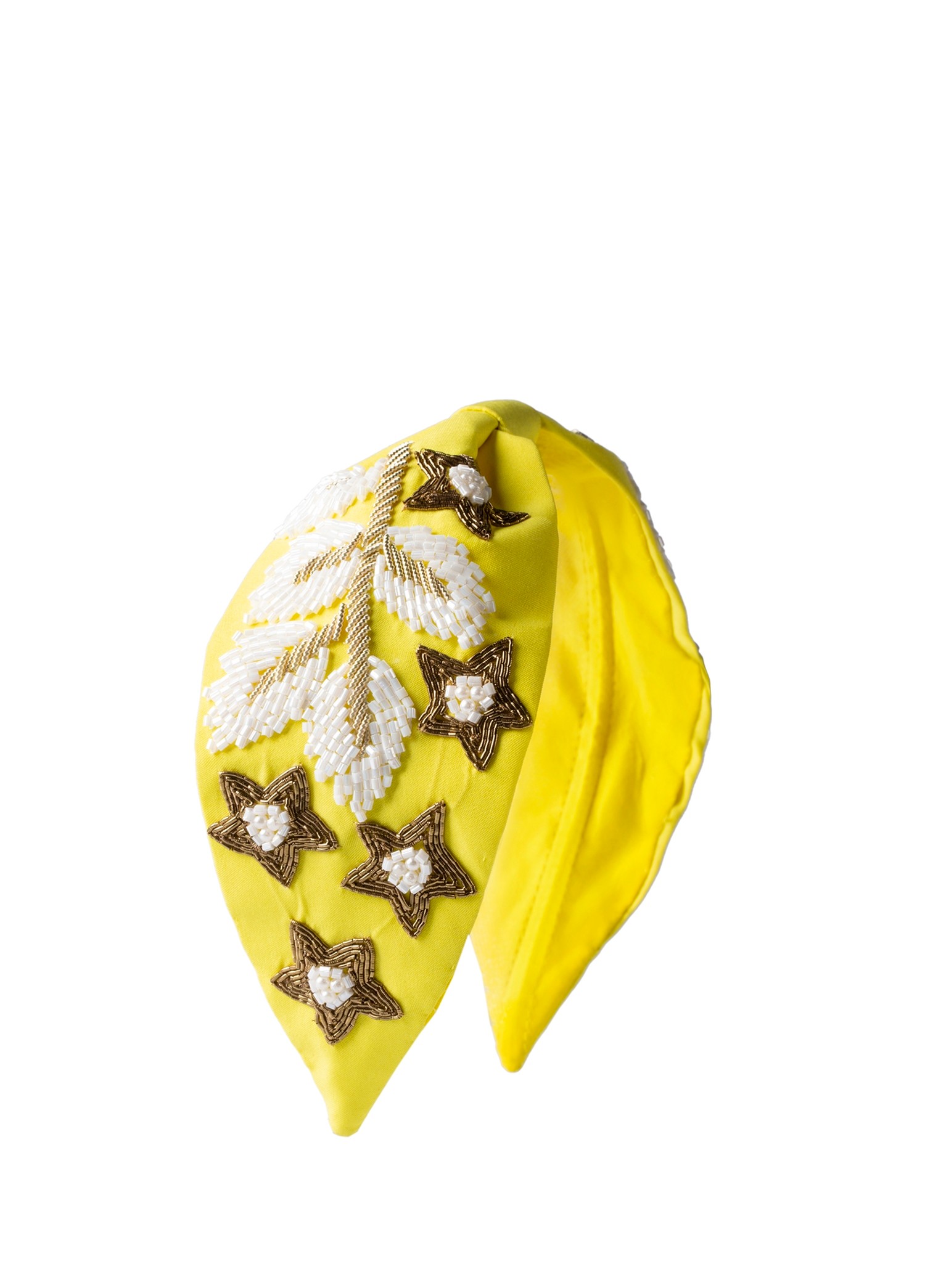 Allure Yellow Boncuk İşlemeli Kadın Taç