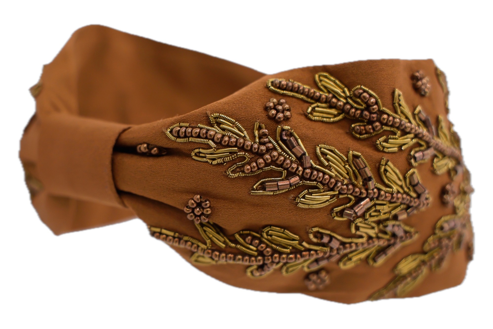 Agata Bead Embroidered Women Headband