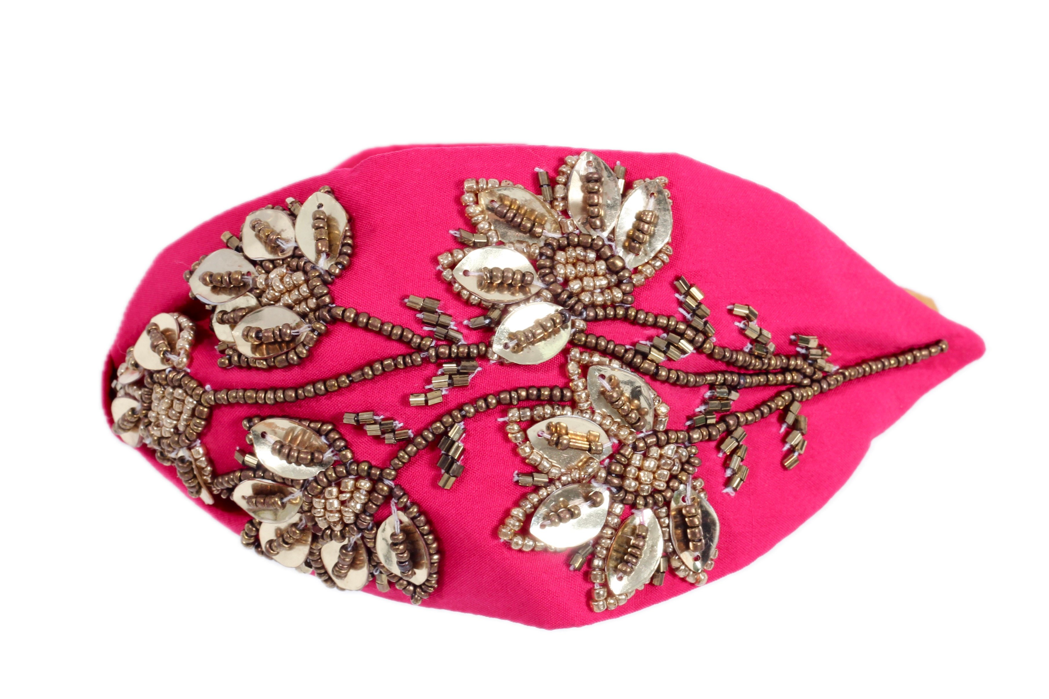 Belisa Pink Boncuk İşlemeli Kadın Taç