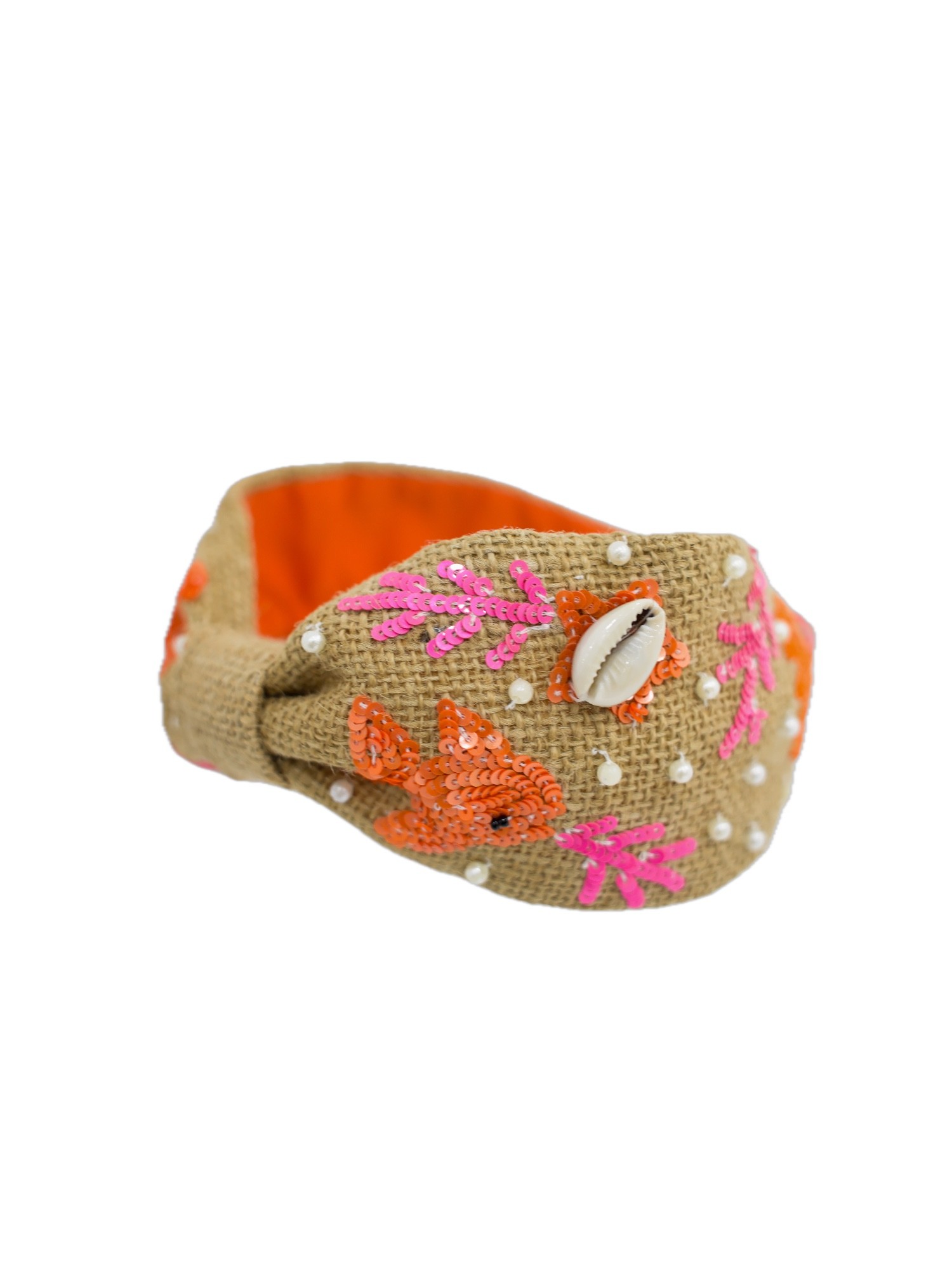 Agata Bead Embroidered Women Headband