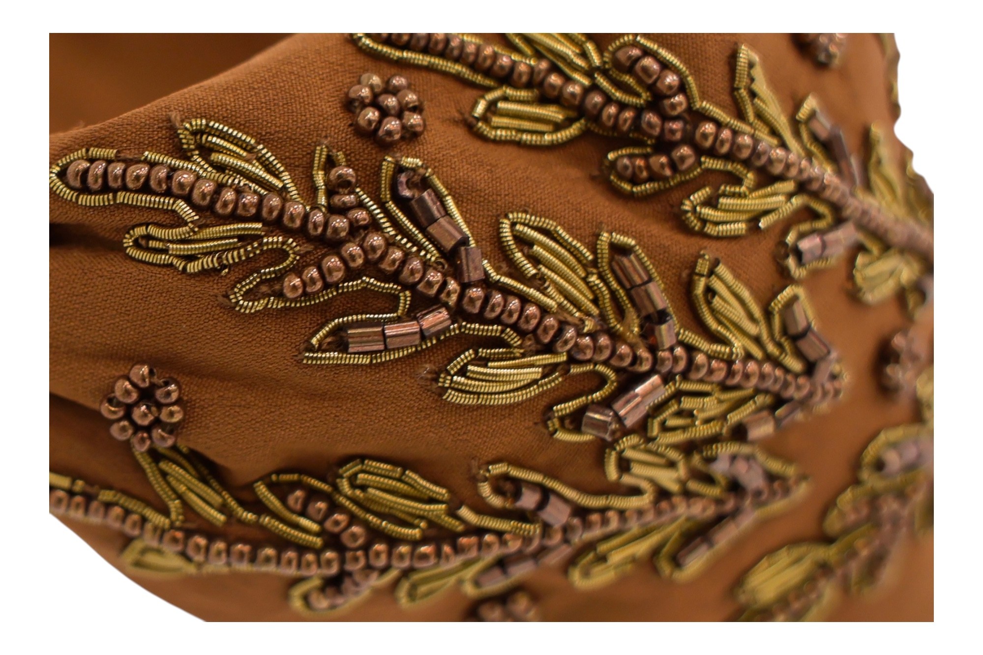 Agata Bead Embroidered Women Headband
