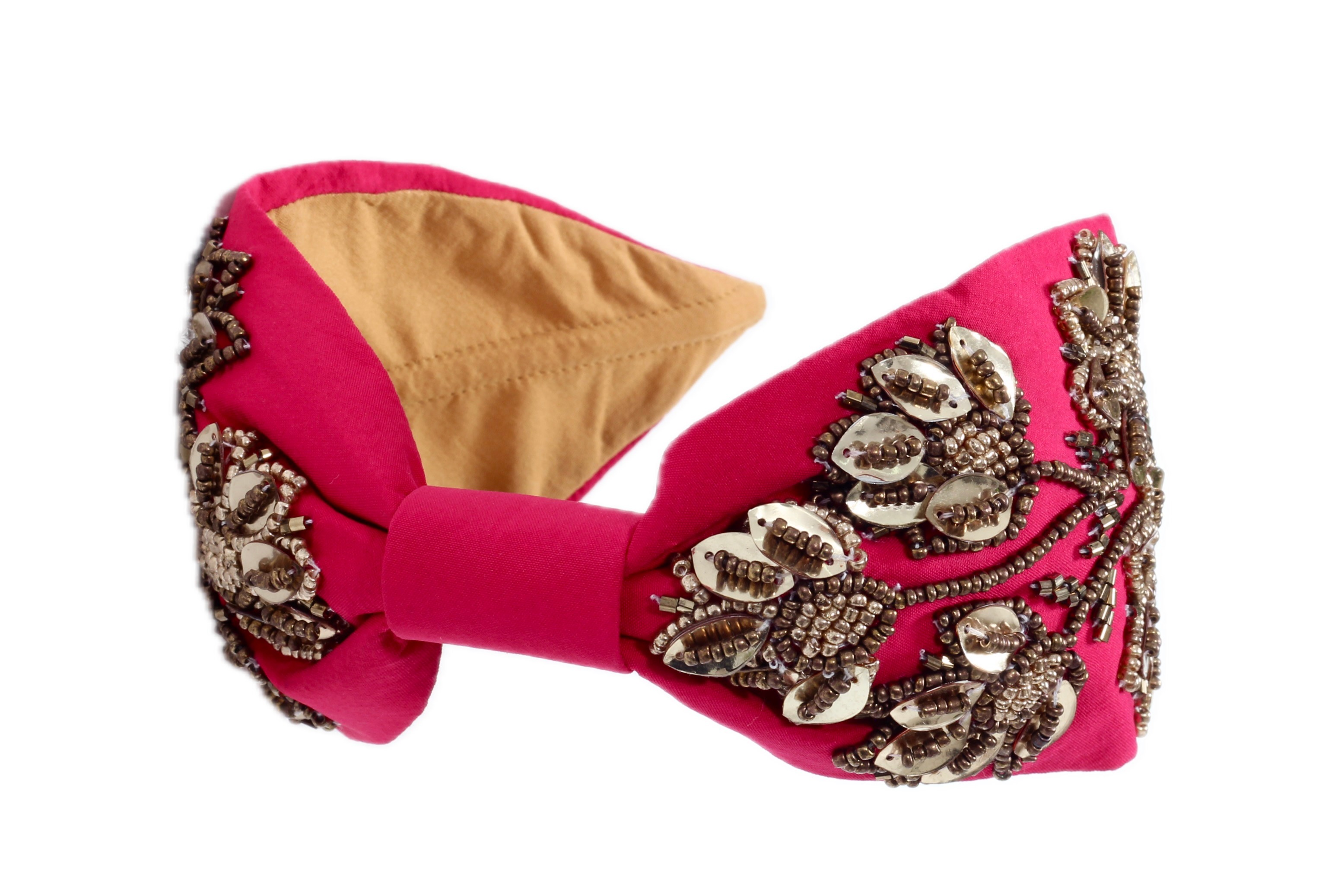 Belisa Pink Boncuk İşlemeli Kadın Taç