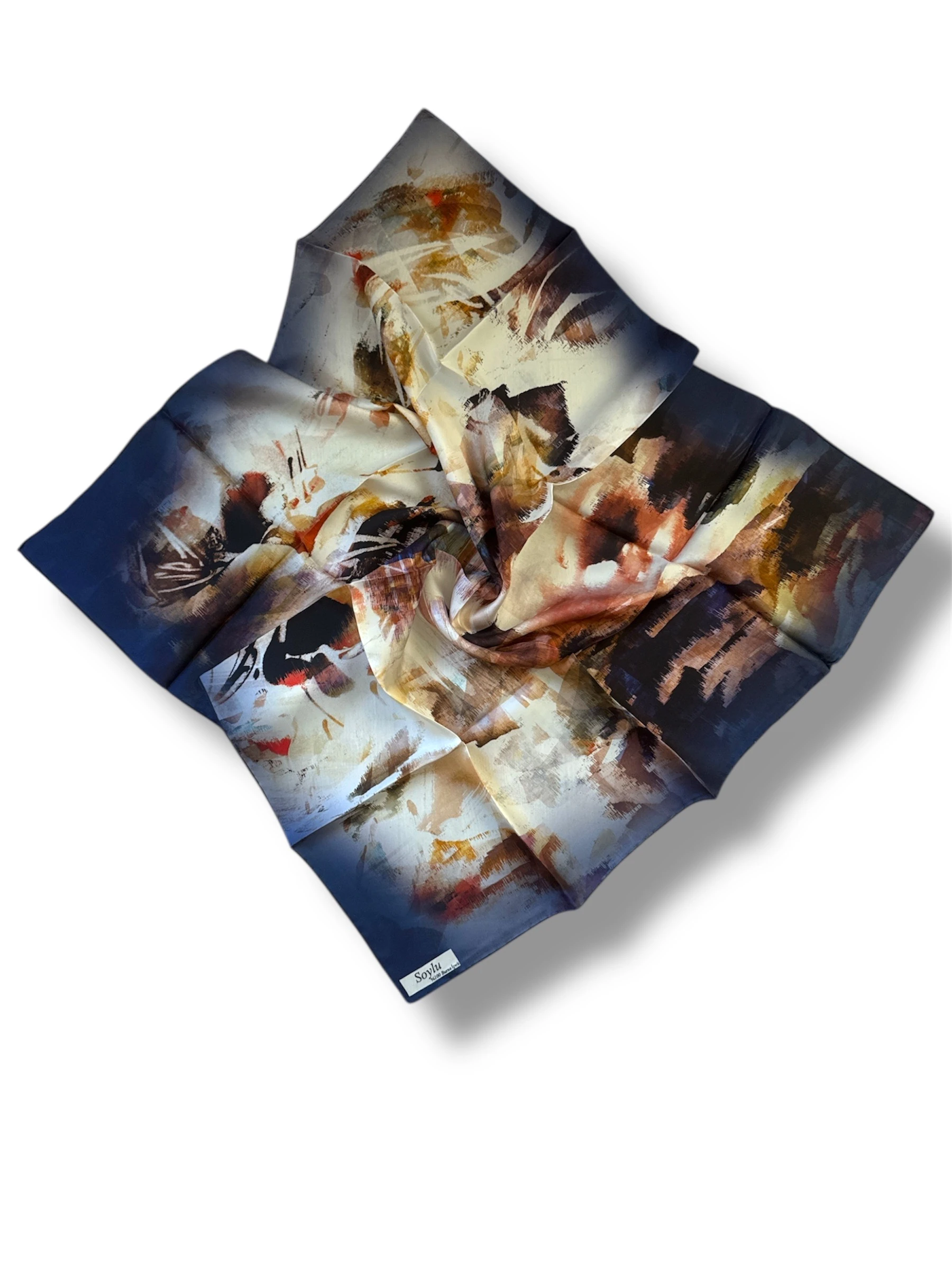 Desenli İpek Twill Eşarp