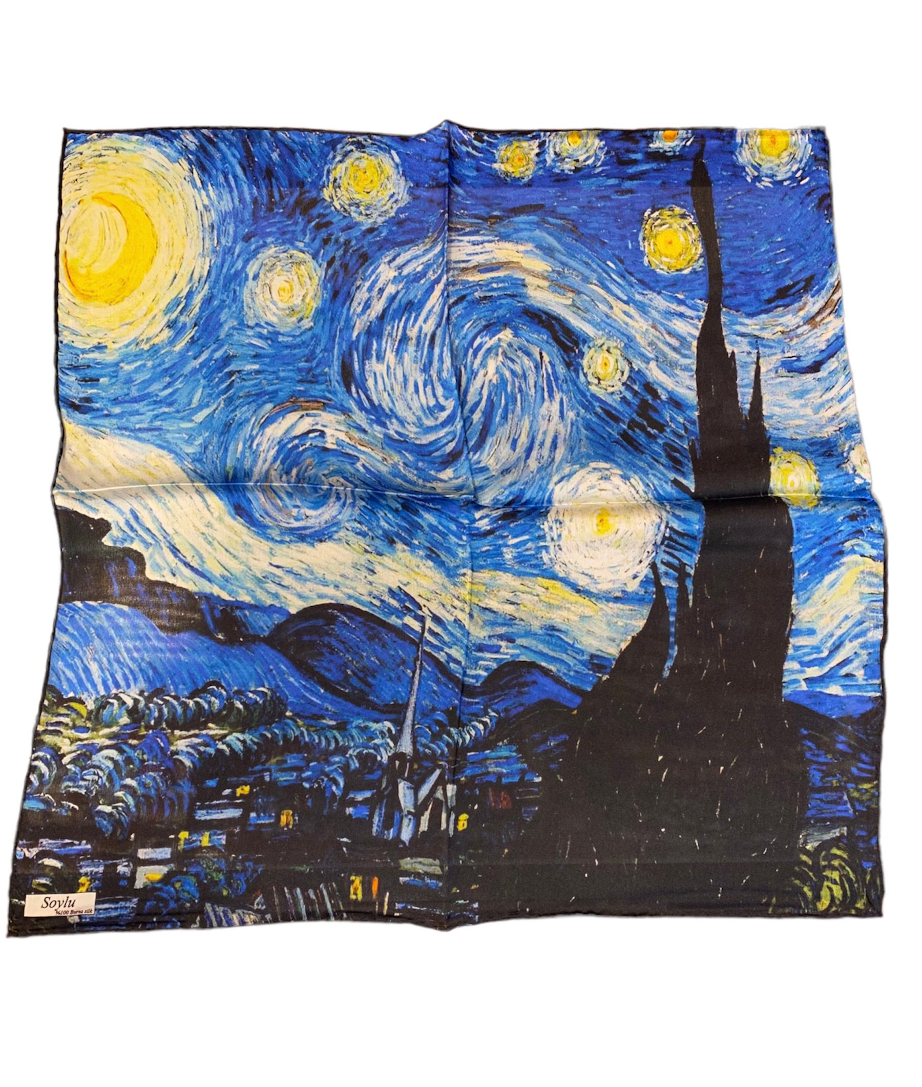 Van Gogh Yıldızlı Geceler İpek Mendil Fular