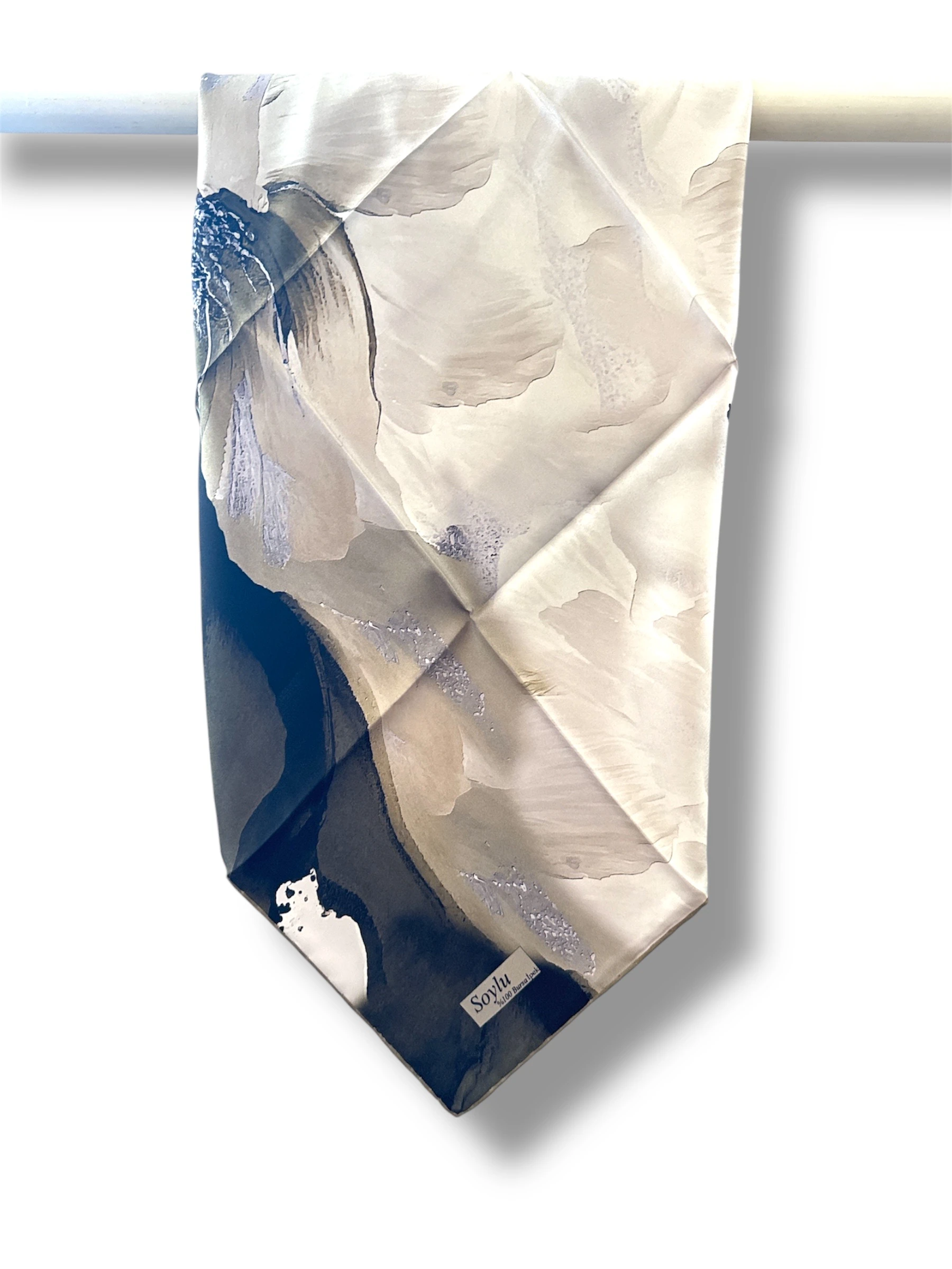 Desenli İpek Twill Eşarp