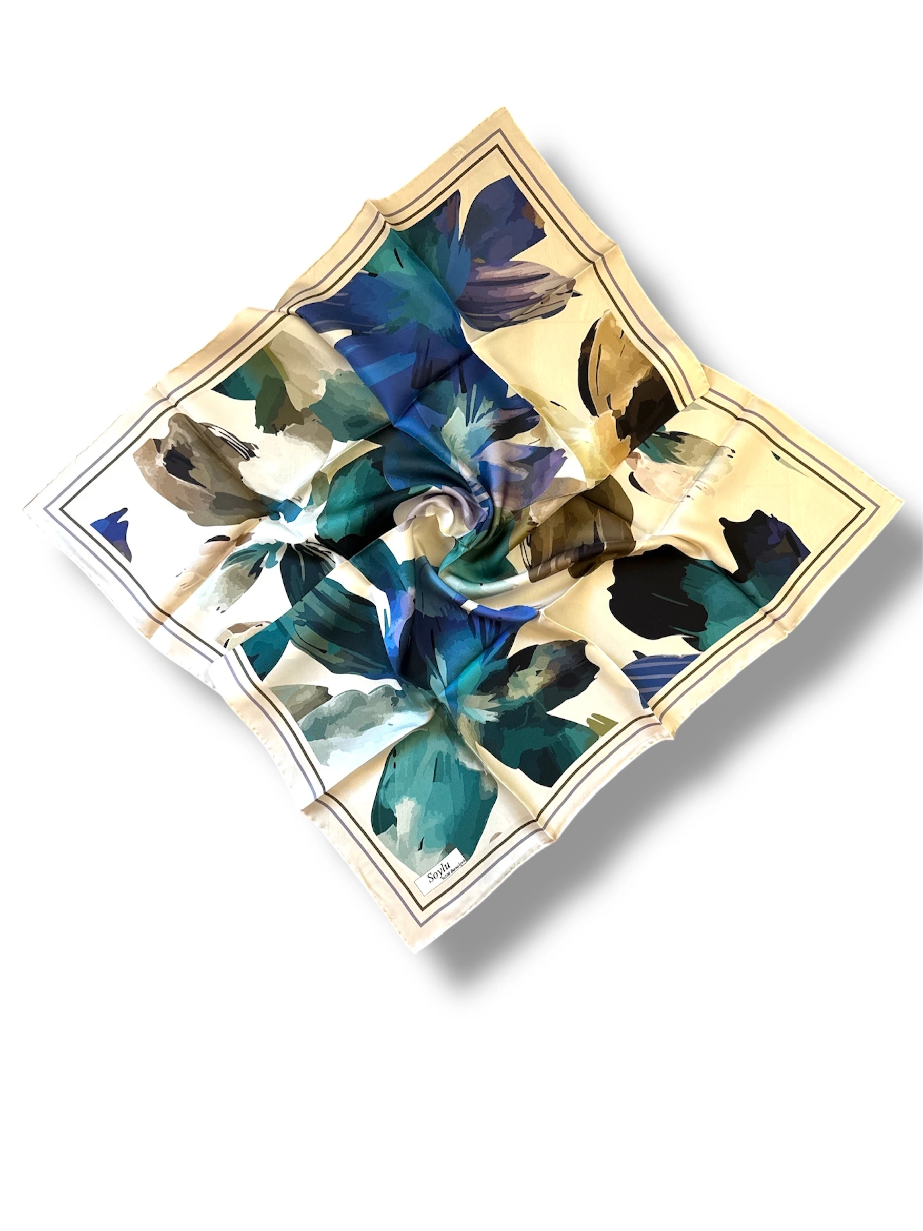 Desenli İpek Twill Eşarp