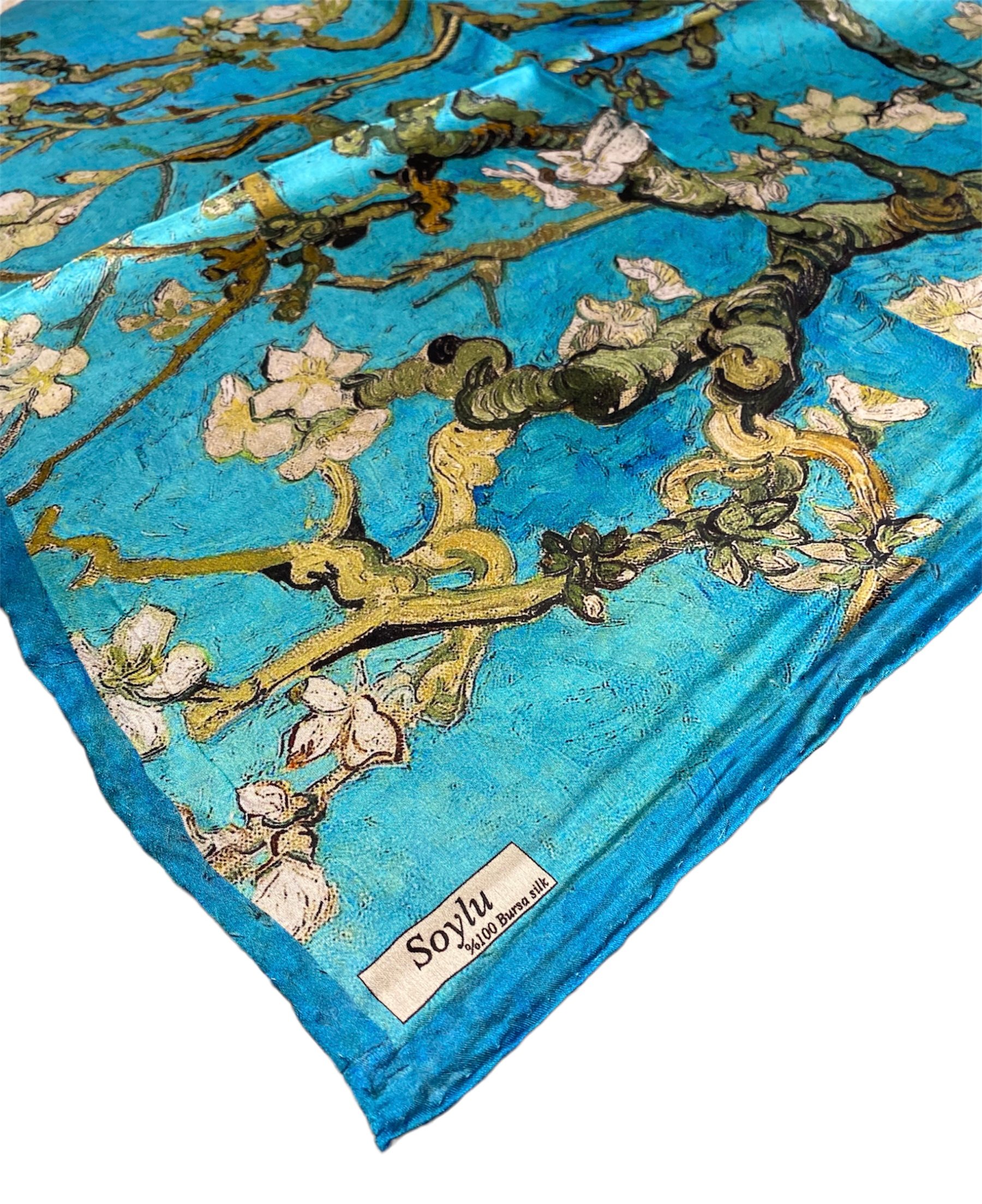 Vincent Van Gogh Badem Ağacı İpek Mendil Fular