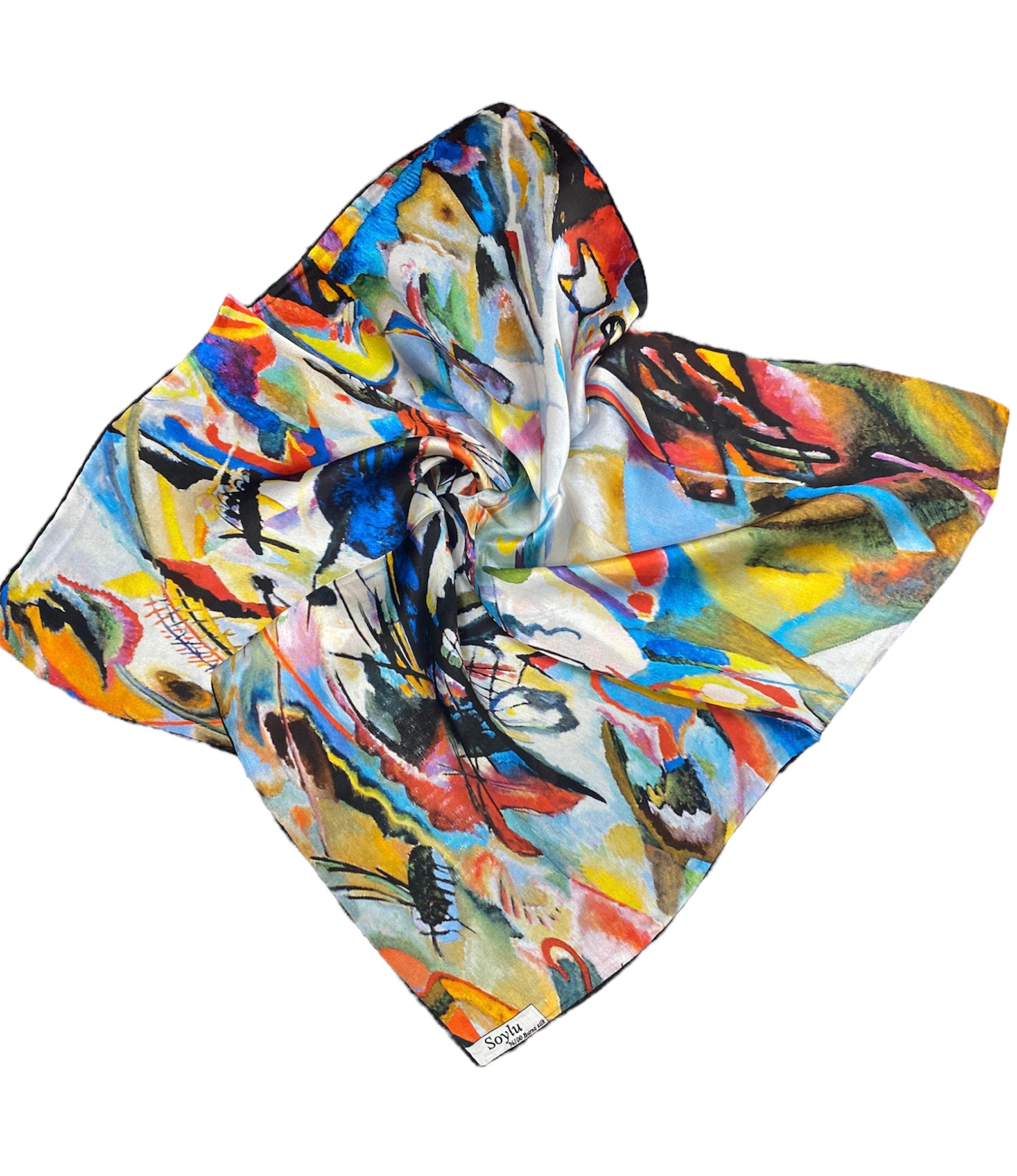 Kandinsky Kompozisyon İpek Mendil Fular