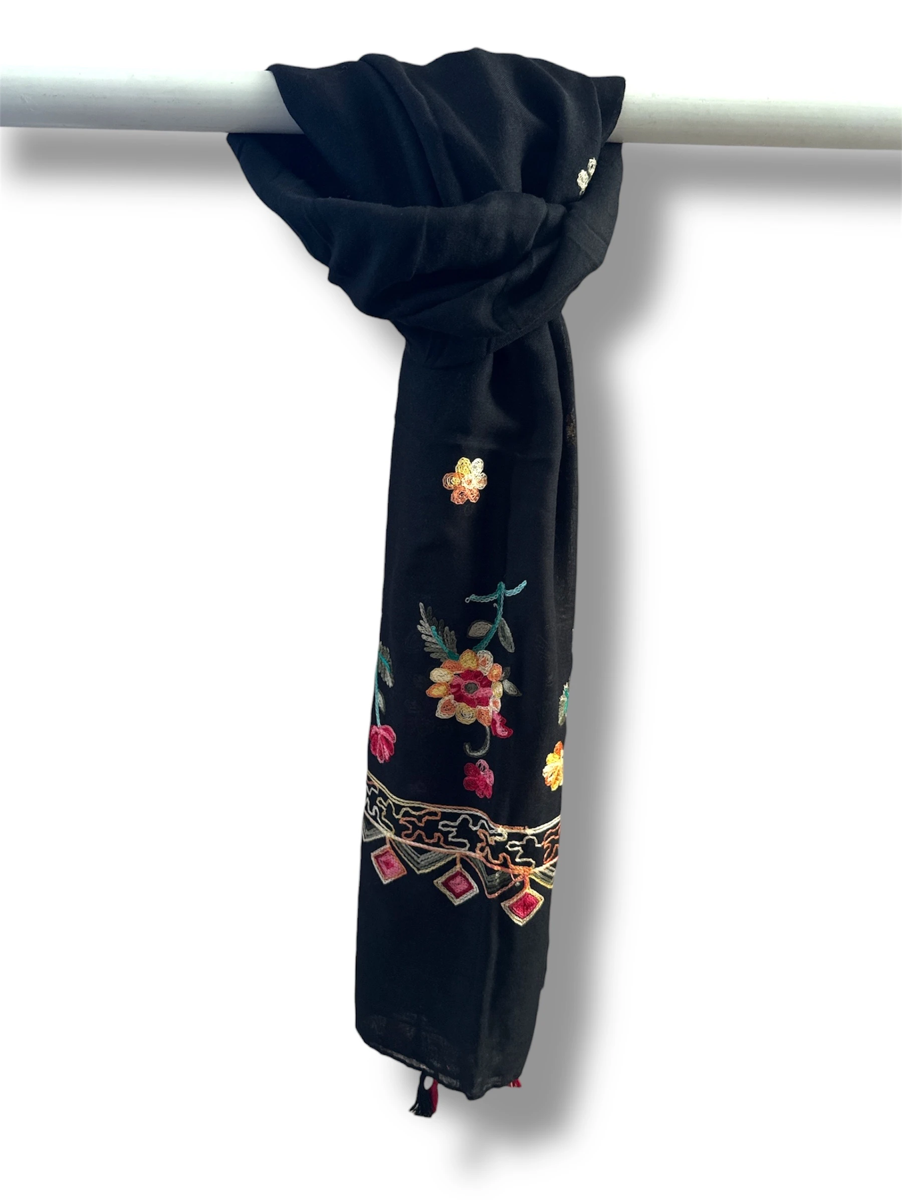 İşlemeli Pamuk Şal