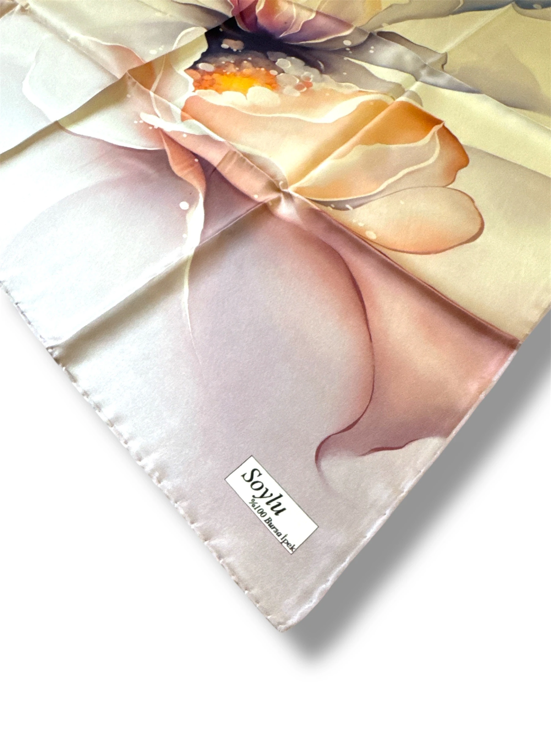 Desenli İpek Twill Eşarp