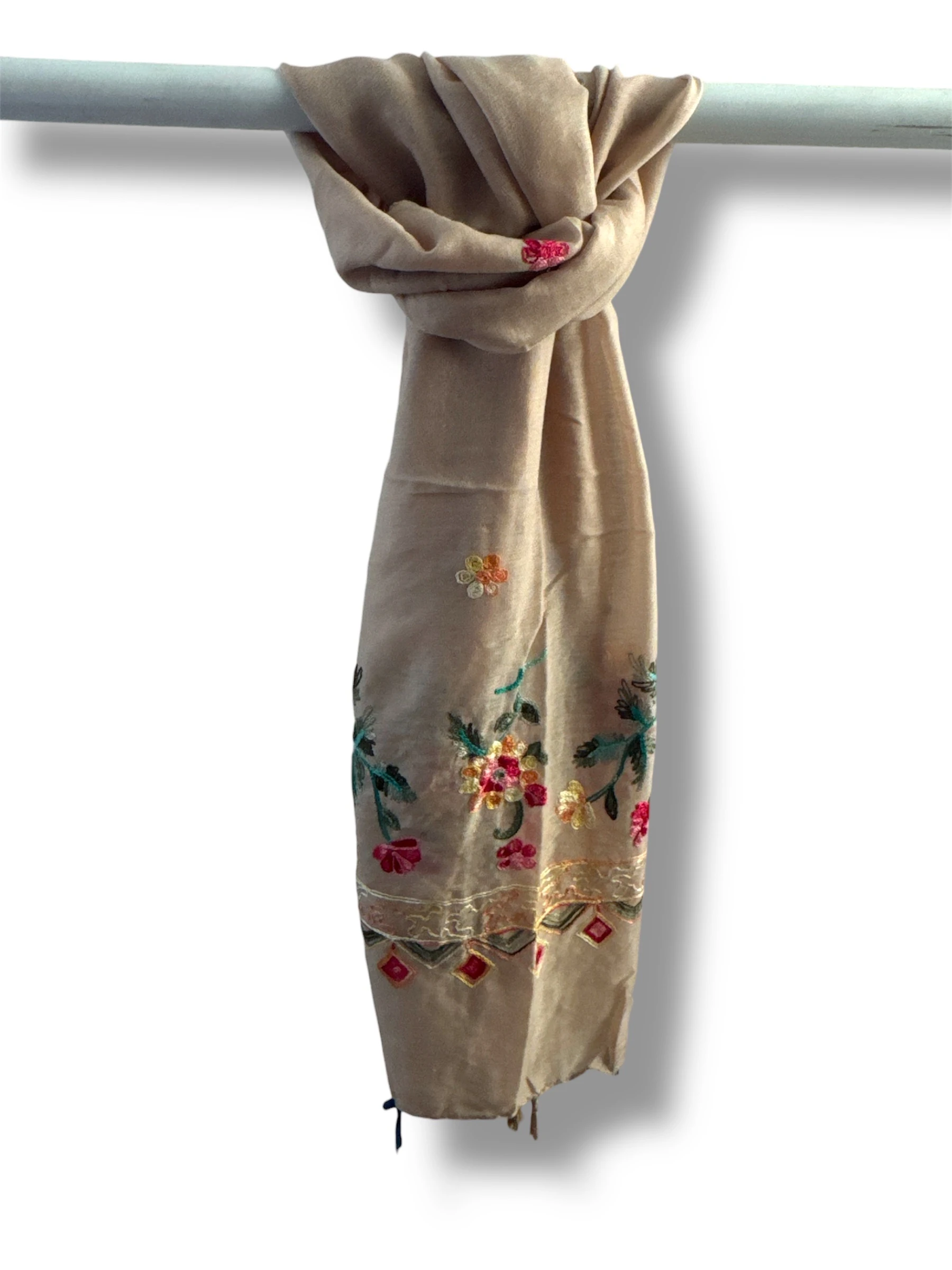 İşlemeli Pamuk Şal