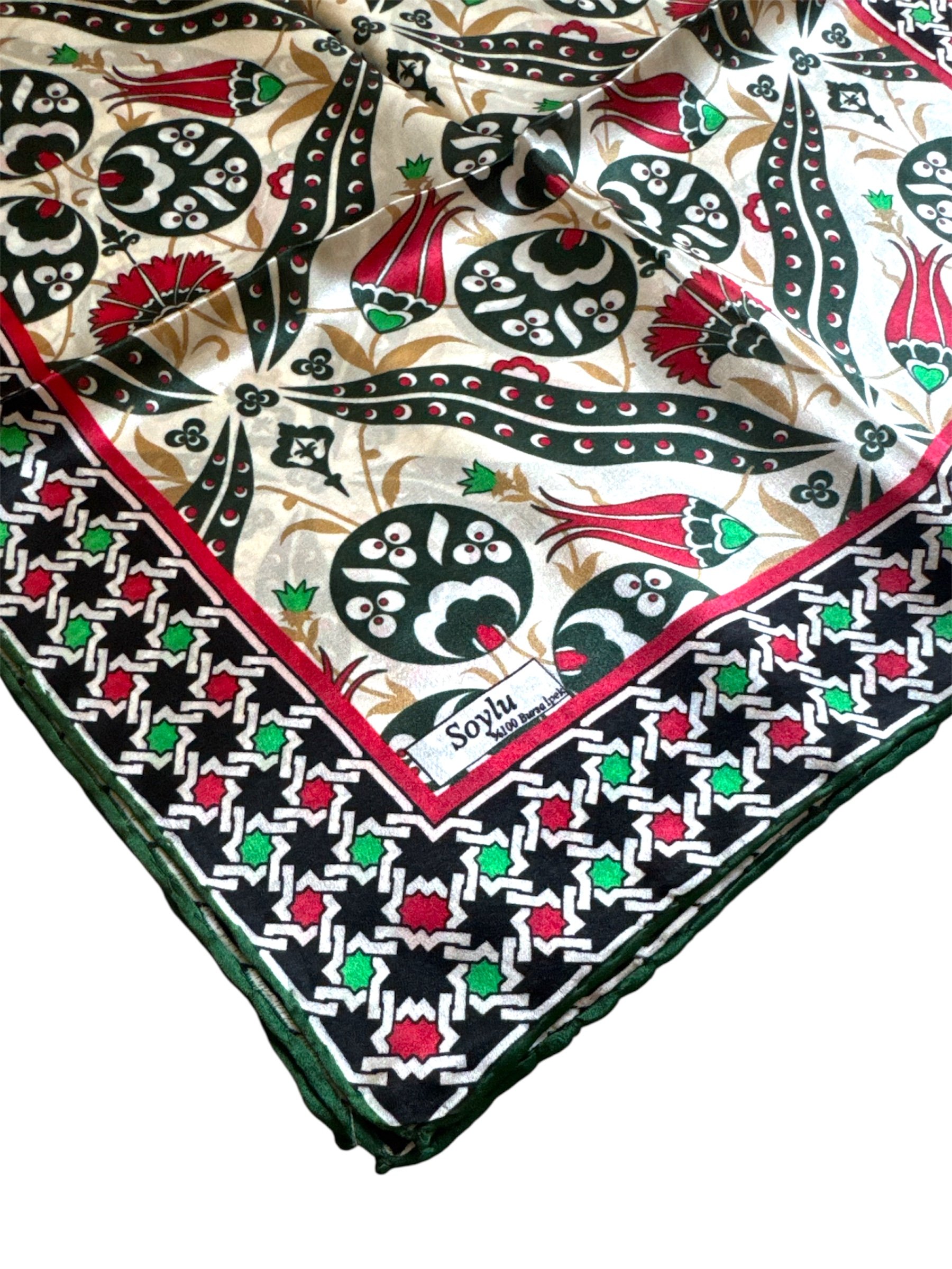 Türk Motifli İpek Fular
