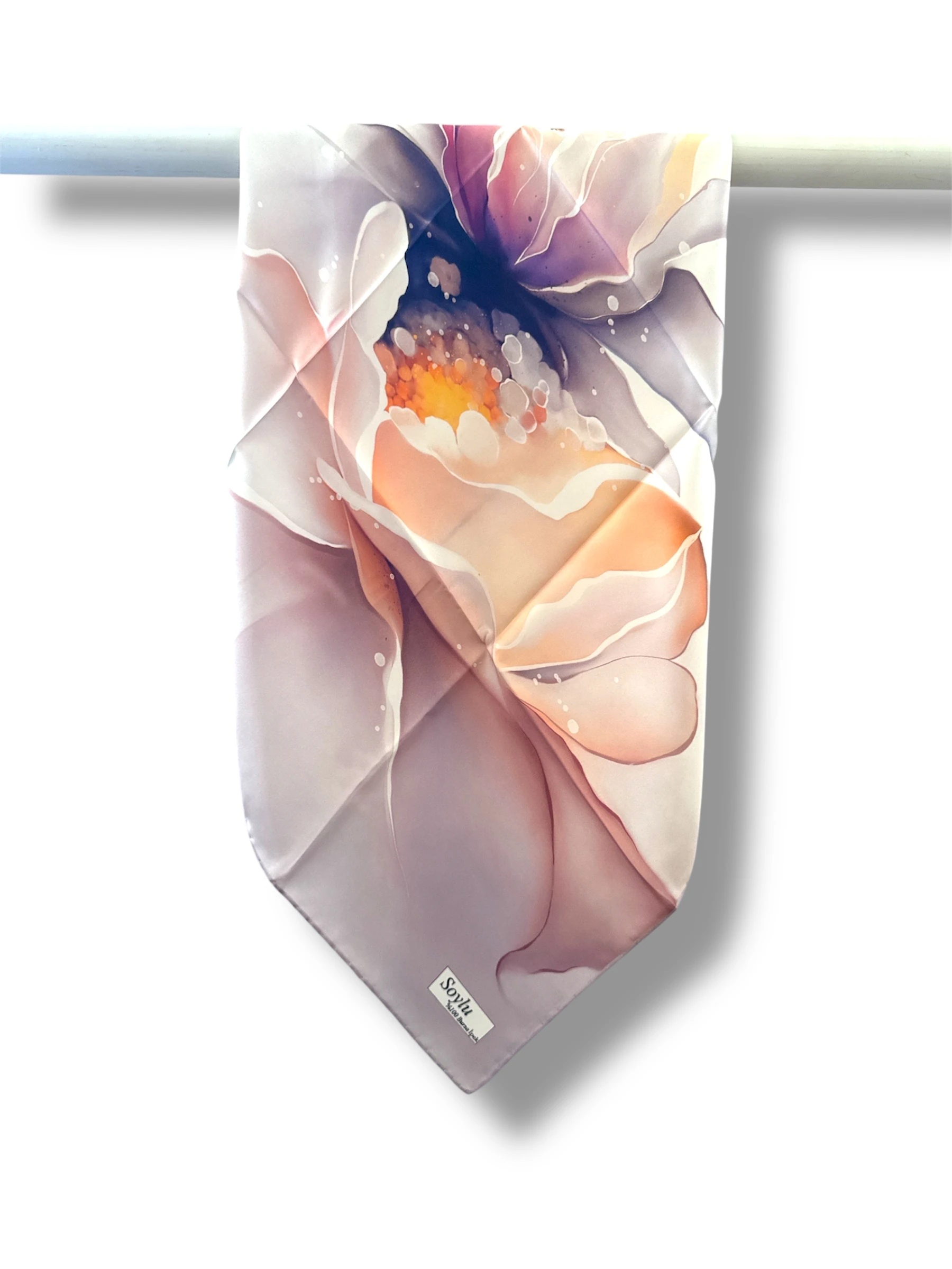 Desenli İpek Twill Eşarp