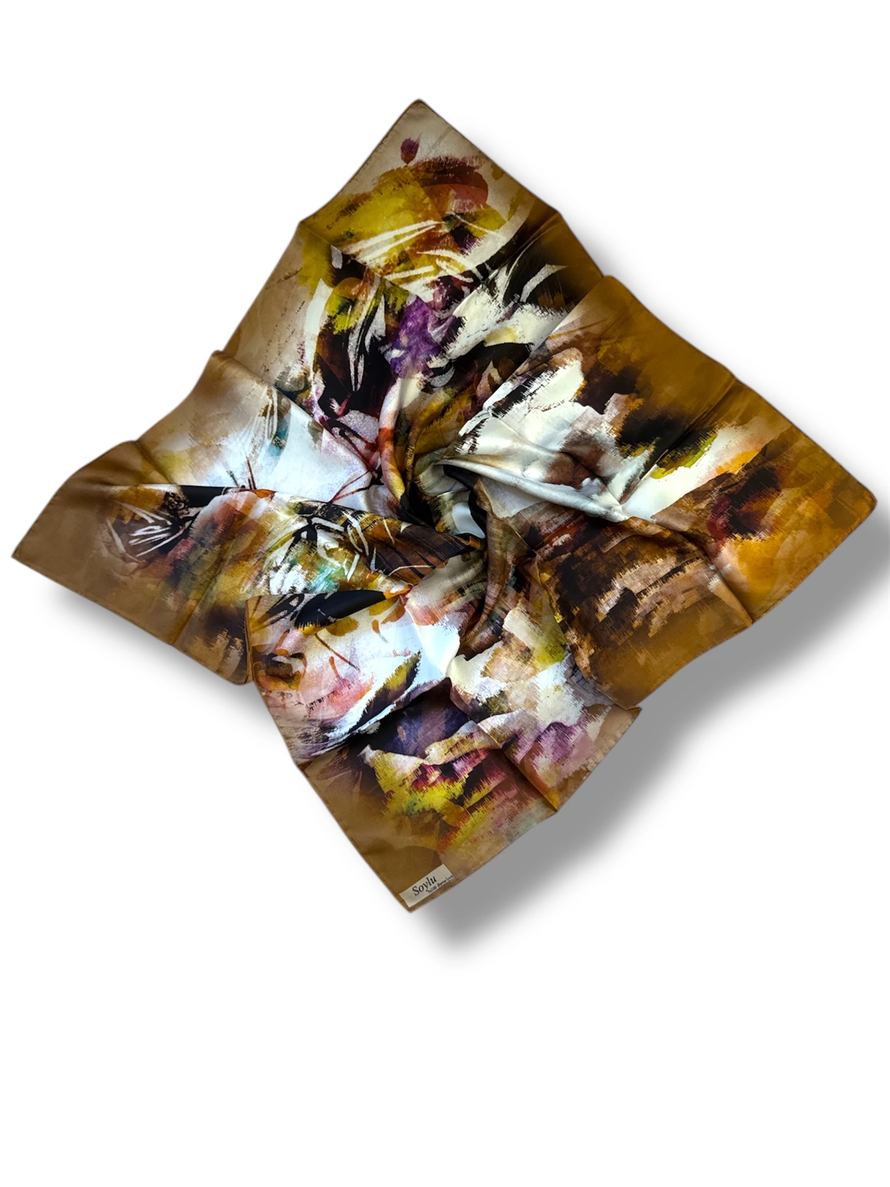 Desenli İpek Twill Eşarp