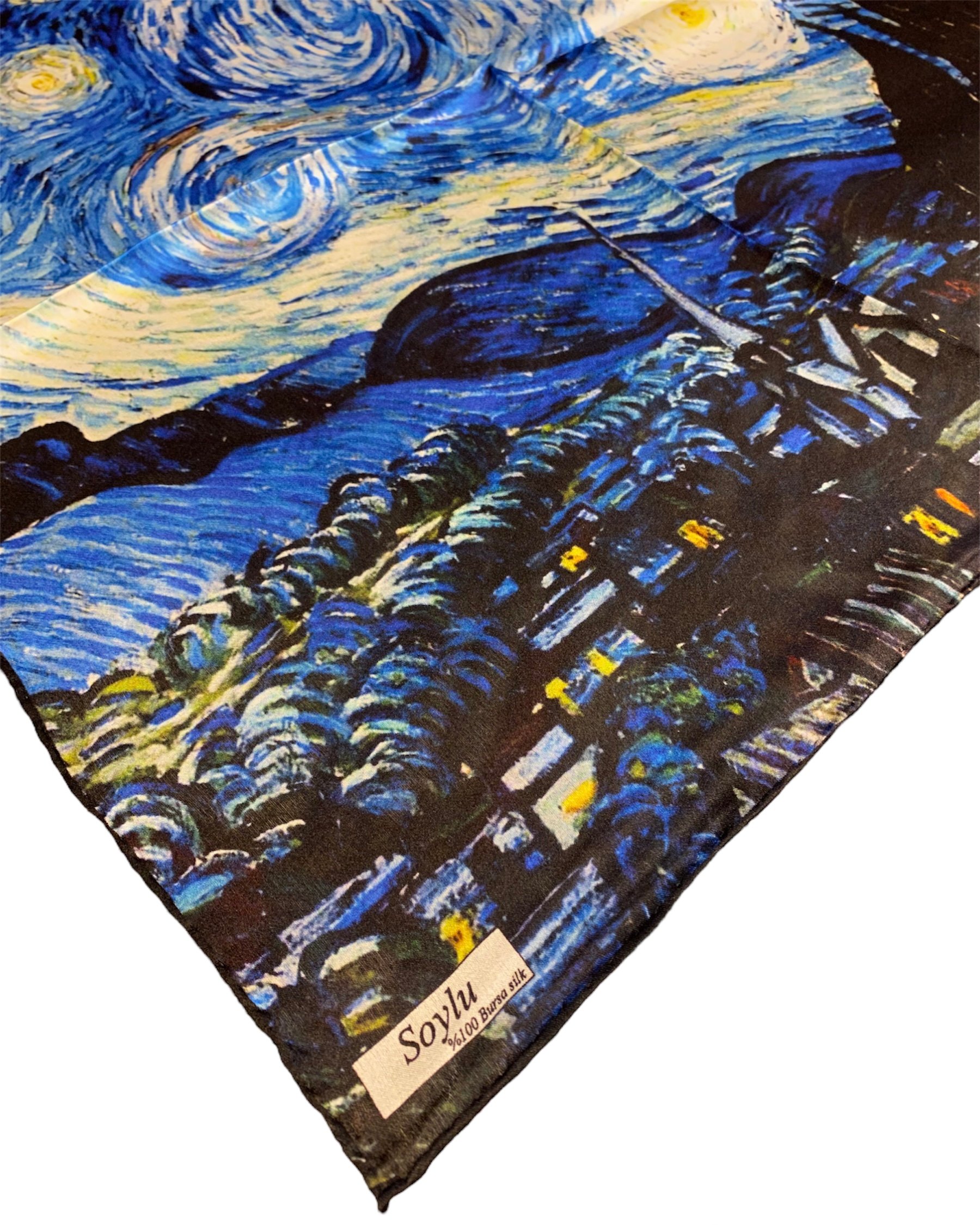 Van Gogh Yıldızlı Geceler İpek Mendil Fular