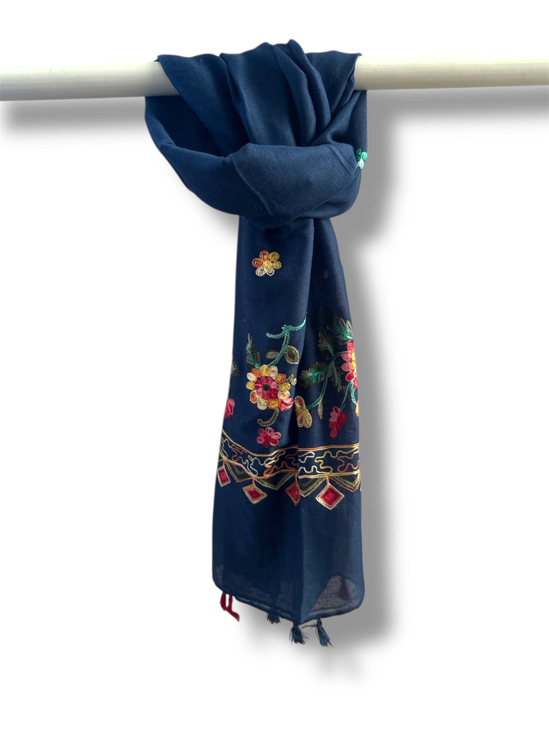 İşlemeli Pamuk Şal